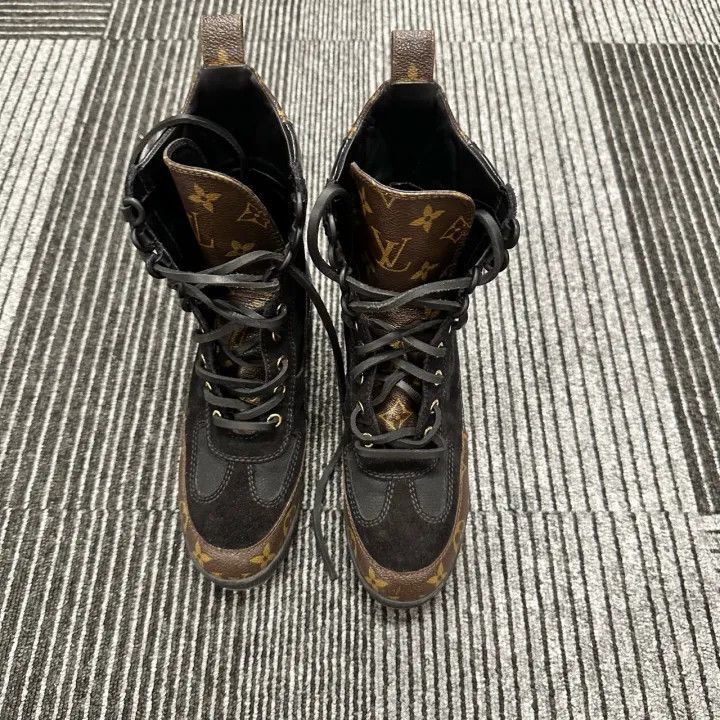 Louis Vuitton Louis Vuitton High-Top Black Brown Ankle Boots -2508 Size US 4 / IT 34 - 4 Thumbnail