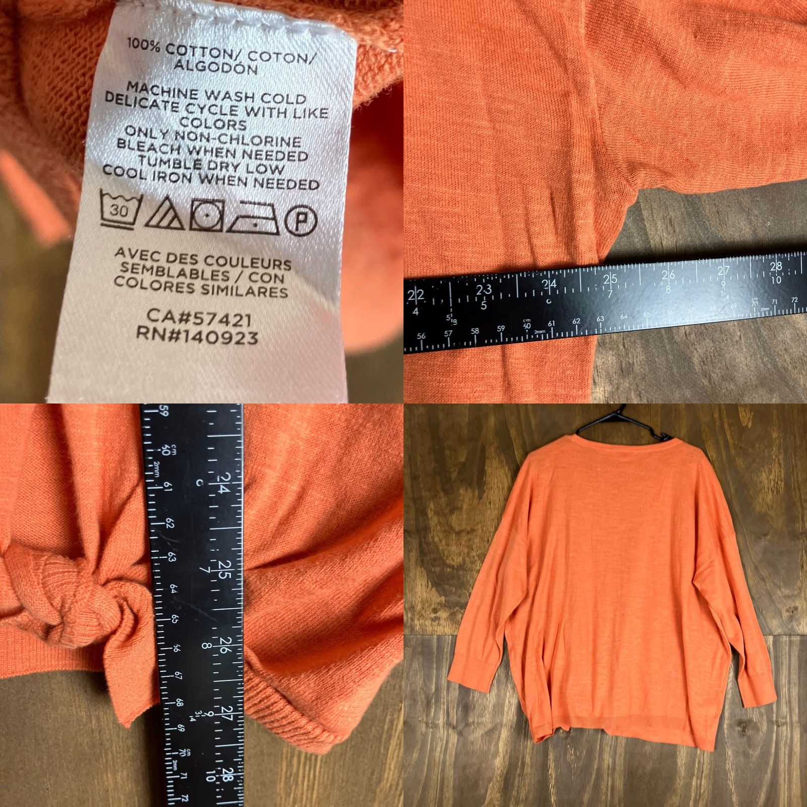 Loft LOFT Outlet Womens Sweater Orange Thin Crew Neck Long Sleeve Front Tie XL Pullover Knit Casual Workwear Mens? Size XL / US 12-14 / IT 48-50 - 8 Thumbnail