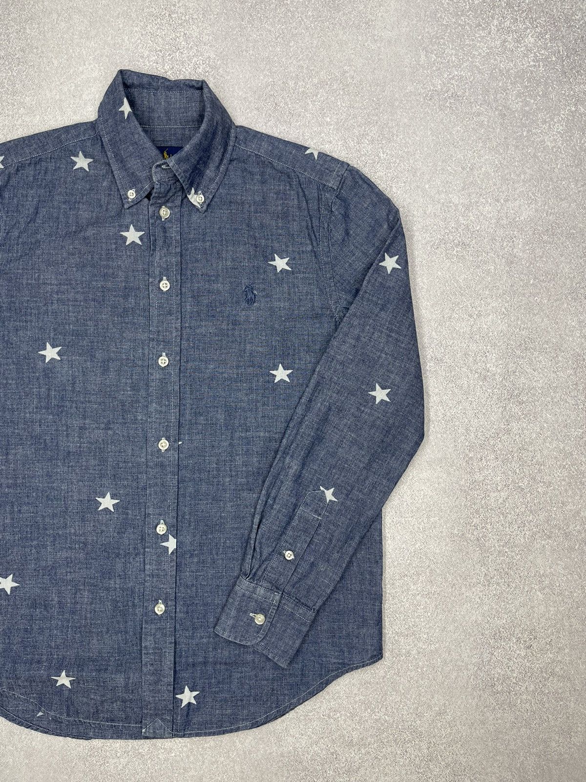 Polo Ralph Lauren Mens Polo Ralph Lauren Shirt Blue Full Star Print Y2K Size S Size US S / EU 44-46 / 1 - 3 Thumbnail