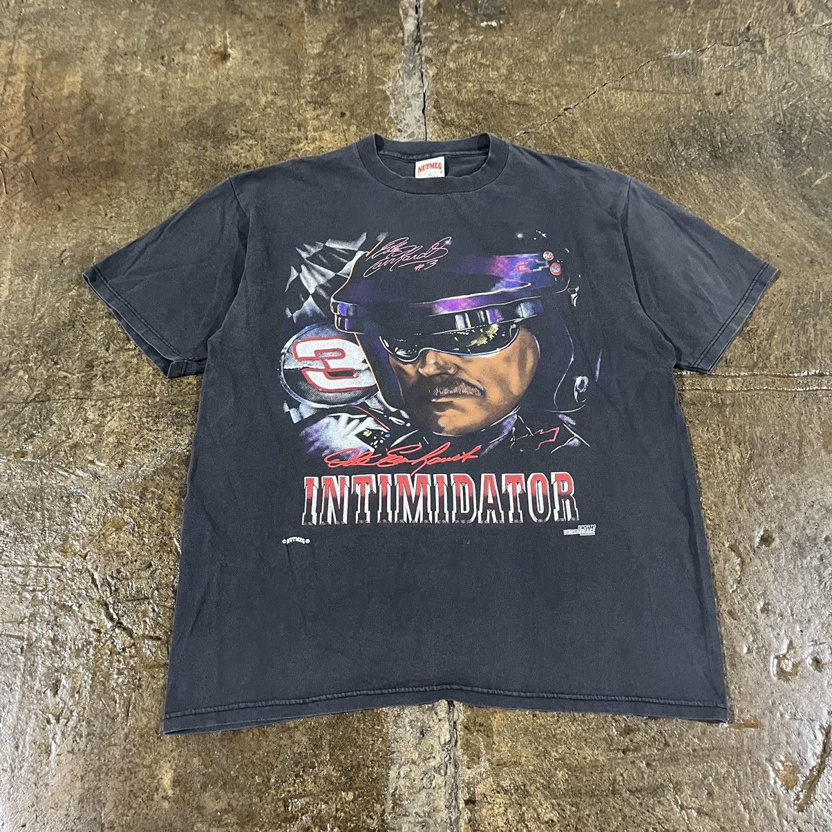 NASCAR × Vintage CRAZY VINTAGE DALE EARNARDT INTIMIDATOR FADED NUTMEG TEE Size US XL / EU 56 / 4 - 2 Thumbnail