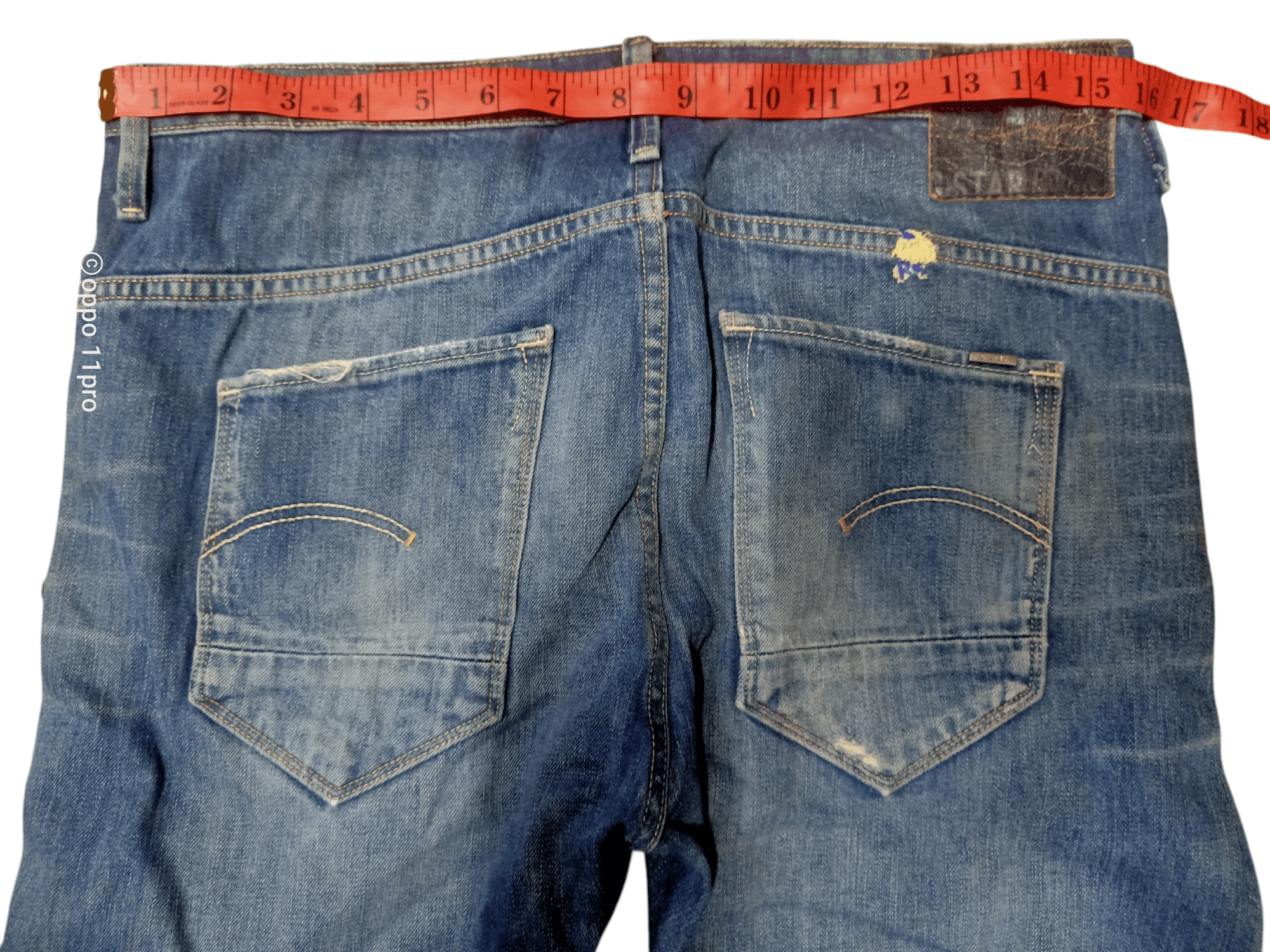 G-Star × Vintage Gstar Slim Fit Straight Curve Denim Distressdenim Size US 31 - 19 Thumbnail