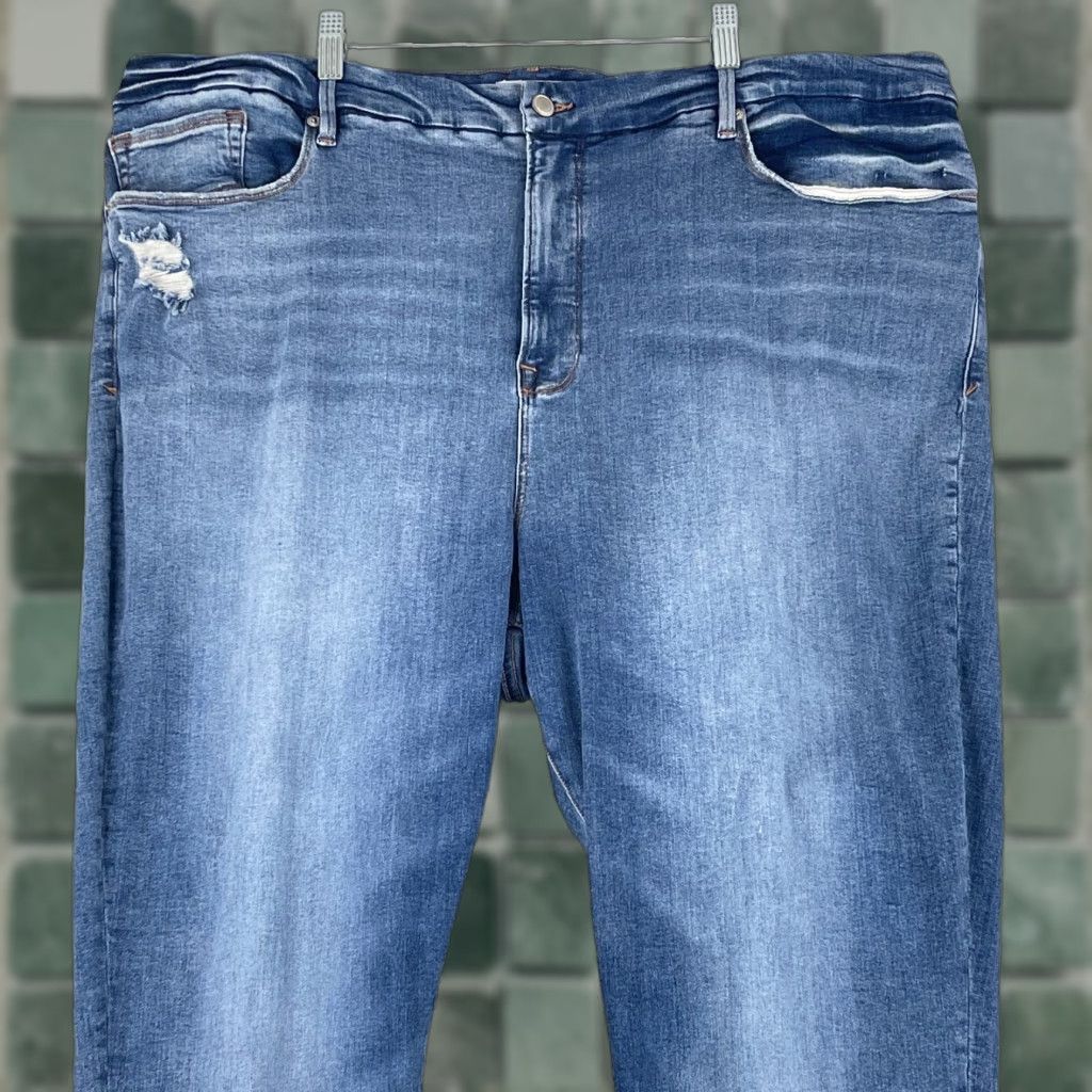 Good American Good American Good Waist Skinny Jeans Womens Plus Size 26 Denim Blue 90s City College Stretch Pocket 5-Pocket Womens Jeans Size 26" / US 2 / IT 38 - 1 Thumbnail