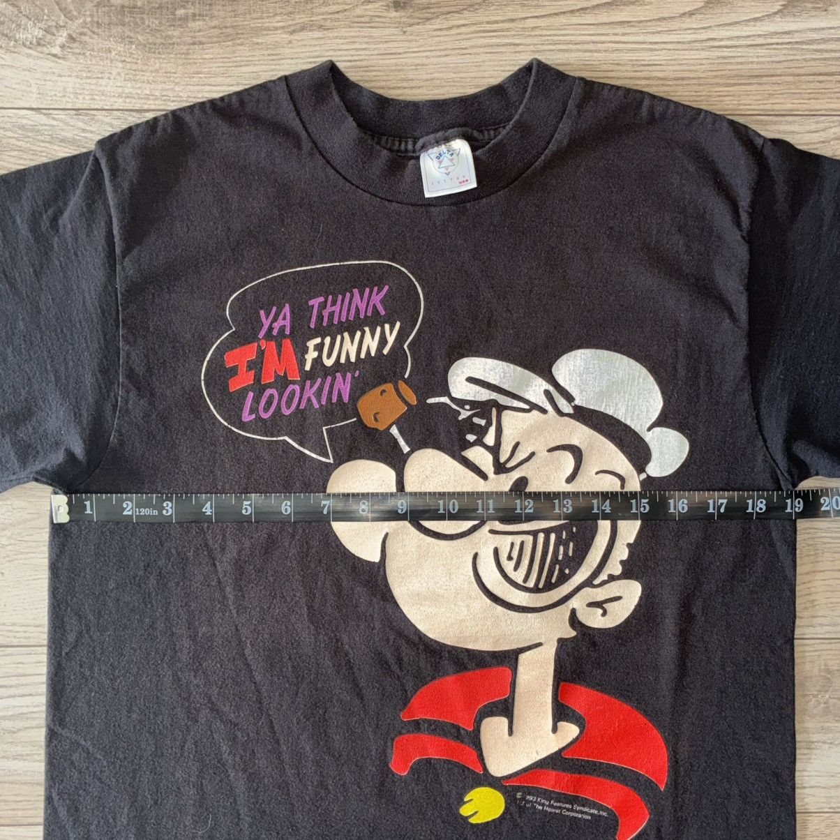 Delta 90s Popeye the sailer man big face tee shirt Size US L / EU 52-54 / 3 - 6 Thumbnail