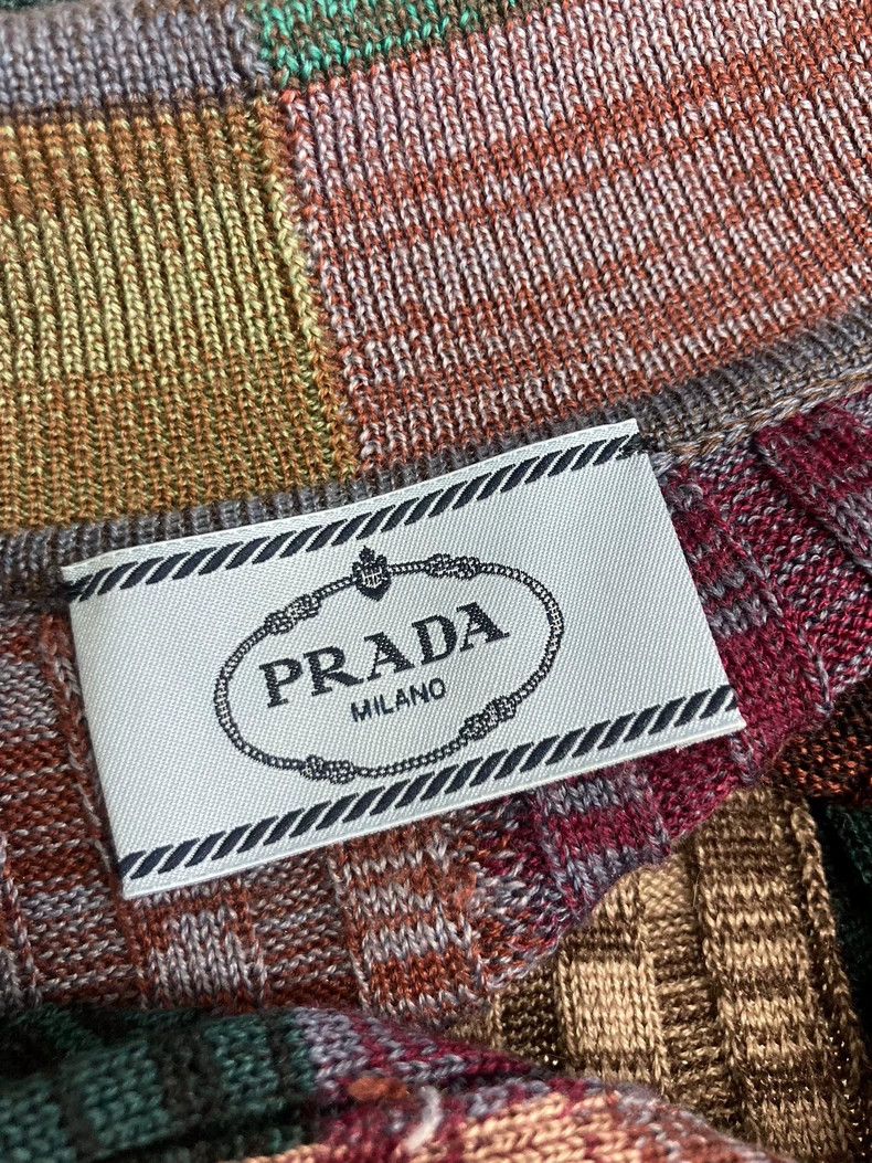 Prada Prada Colourful plaid lapel knitted short sleeves Size XXS / US 00 / IT 34 - 4 Thumbnail