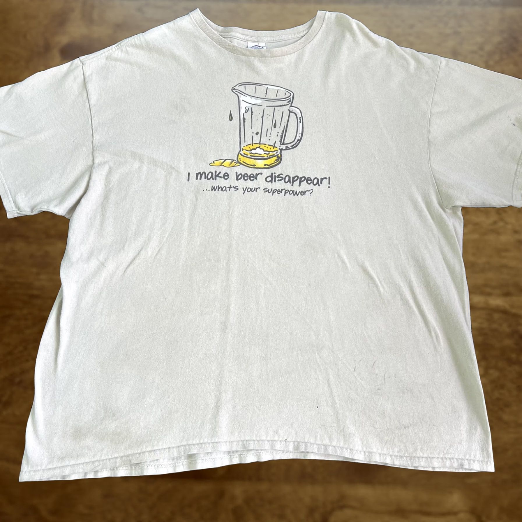 Vintage Y2K Beer Shirt Mens 3XL Funny I Make Beer Disappear Drinking Superpower Tee Size US XXL / EU 58 / 5 - 1 Thumbnail
