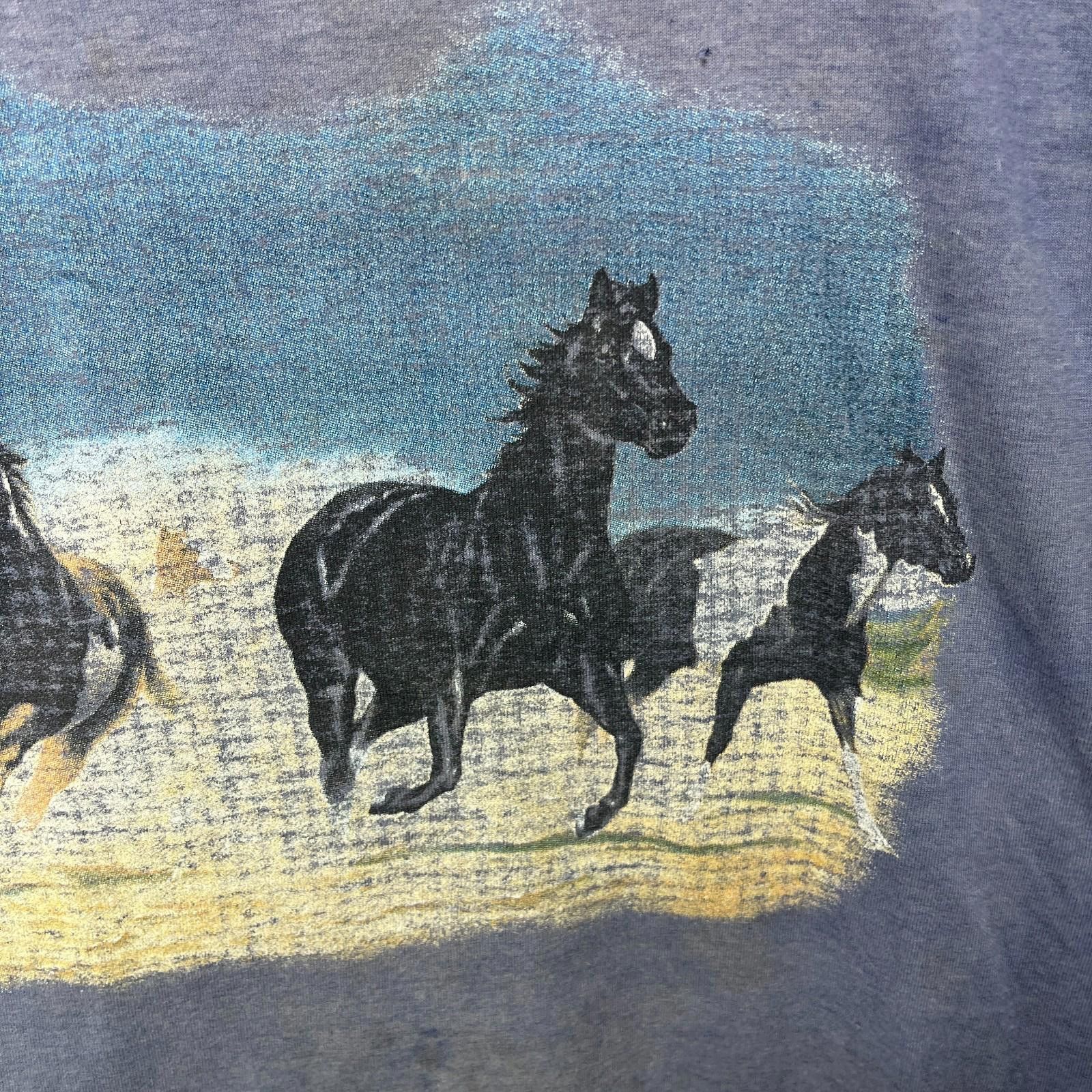 Vintage Vintage 90s Sun Faded Horse Nature T Shirt Large Size US M / EU 48-50 / 2 - 4 Thumbnail