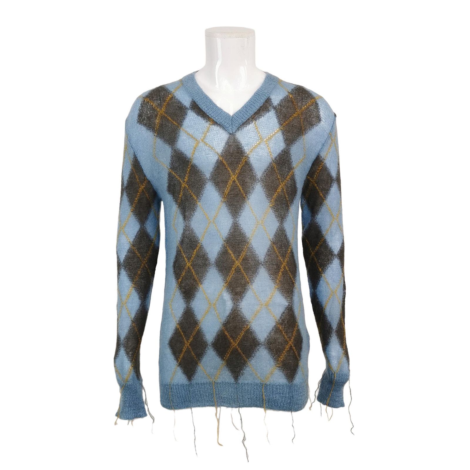 Marni Marni Argyle Mohair Blend V-Neck Sweater IT 54 Size US L / EU 52-54 / 3 - 1 Thumbnail