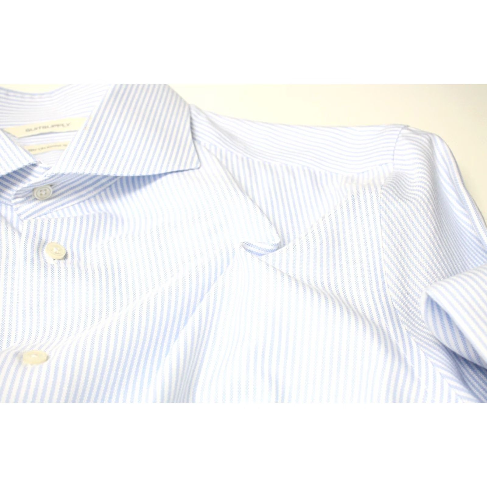 Suitsupply Suitsupply Try On Extra Slim Fit Formal Shirt Men's 42 / 16 1/2 Pinstripe Blue Shirt Slim Fit Dress Shirt Men 42 / 16 1/2 Pinstripe Blue Size 42R - 6 Thumbnail