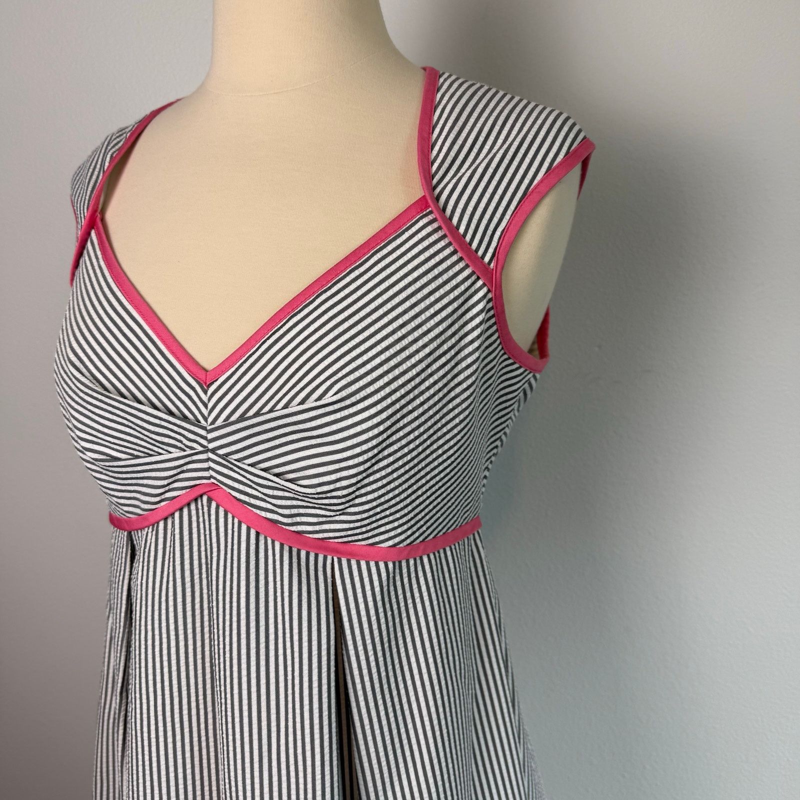 Other London Times Women's Blue Striped Dress with Pink details Size M / US 6-8 / IT 42-44 - 2 Thumbnail