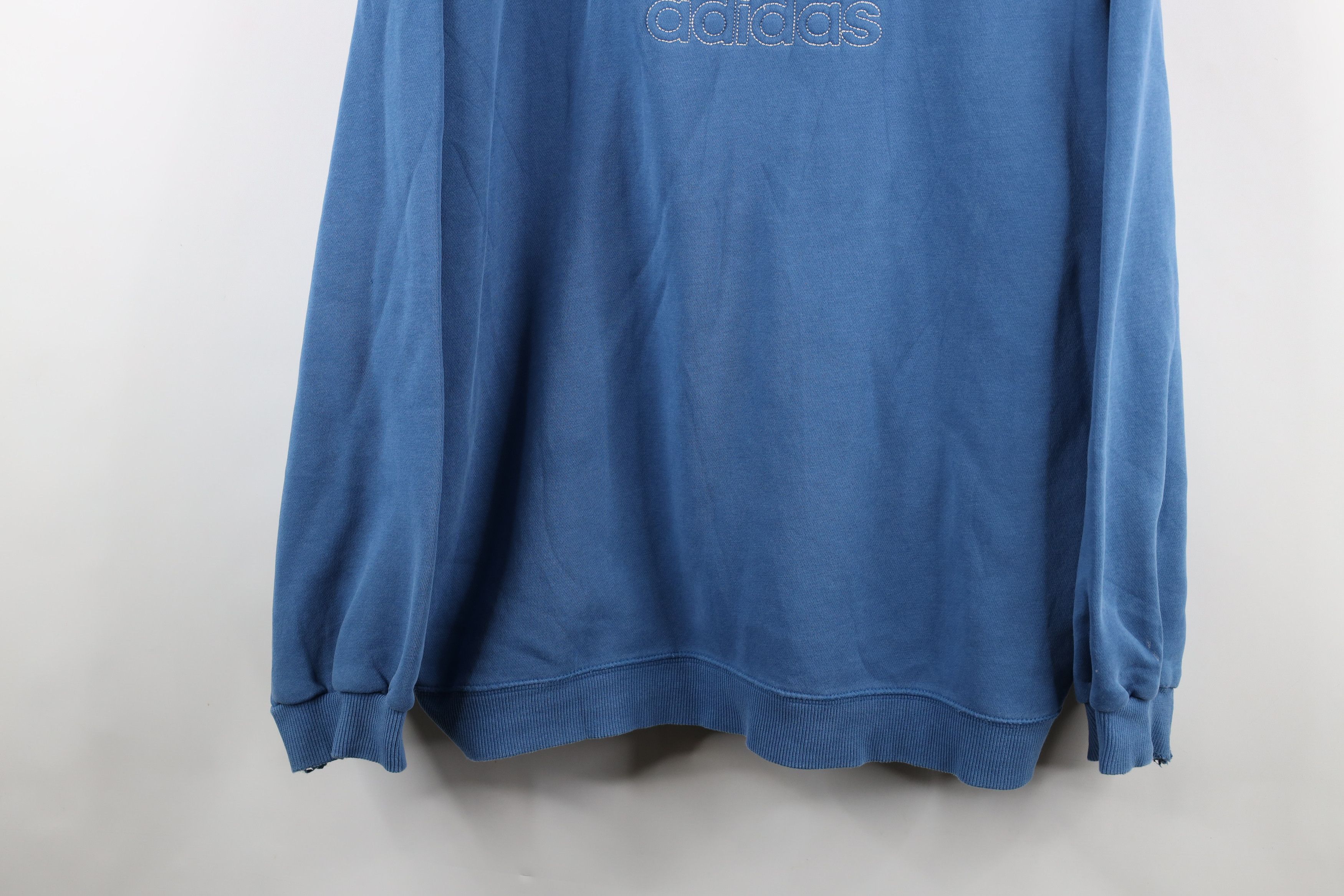 Adidas × Vintage Vintage 90s Adidas Spell Out Crewneck Sweatshirt Blue Size US XXL / EU 58 / 5 - 3 Thumbnail