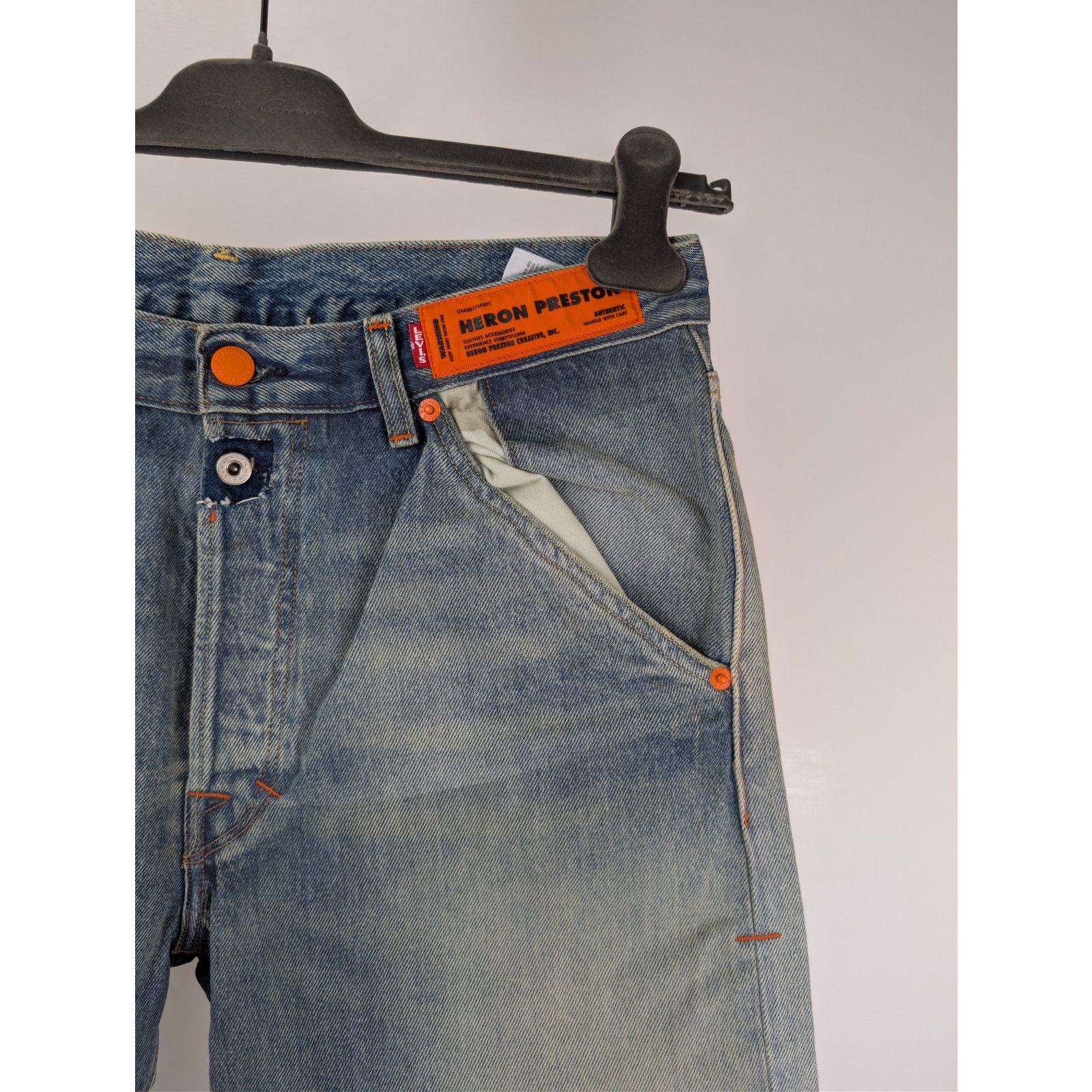 Heron Preston o1rshd1 Levi's 501 Vintage Wash Denim Jeans in Blue Size US 30 / EU 46 - 5 Thumbnail