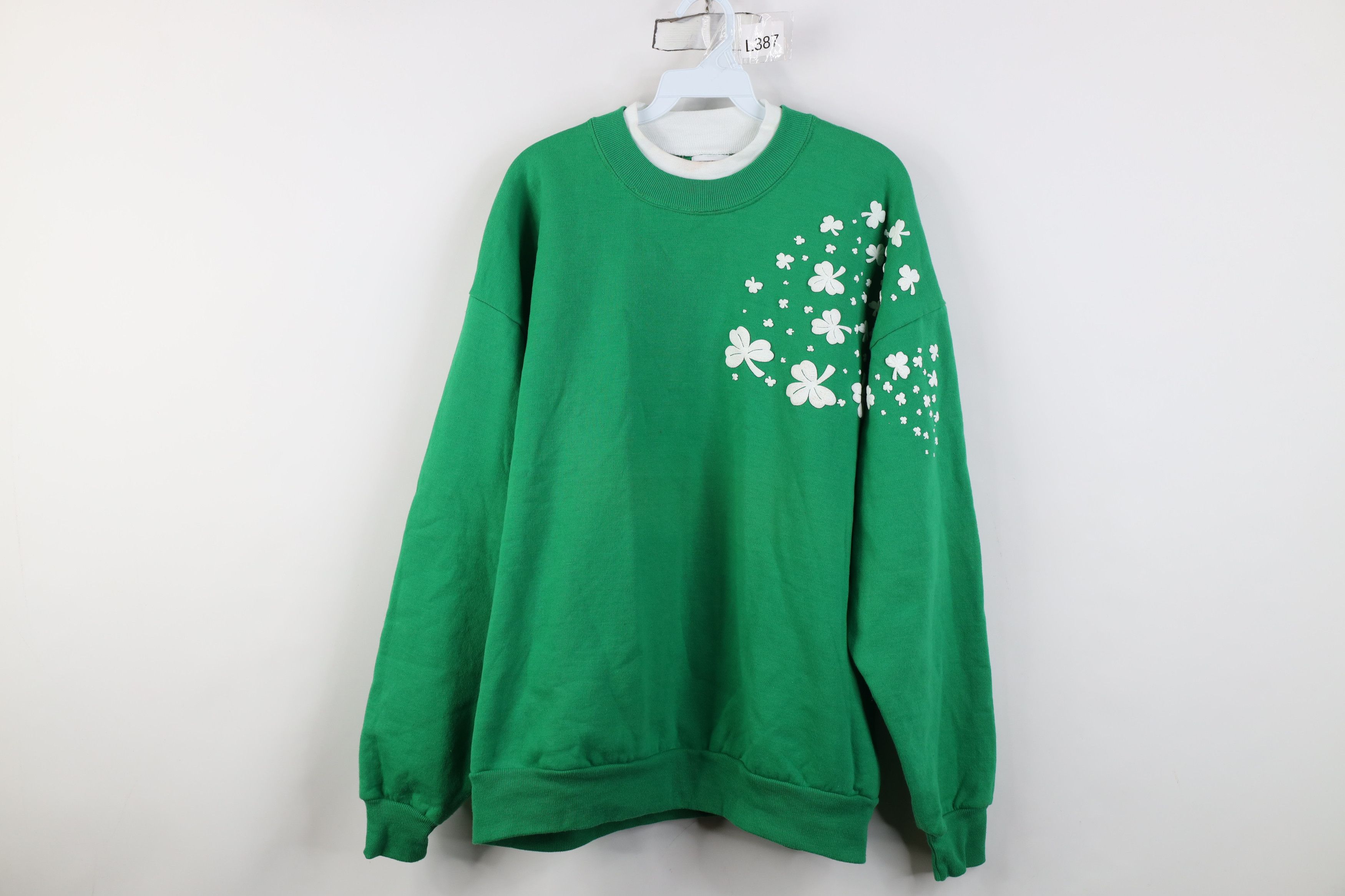 Vintage Vintage 90s Streetwear Clover St Patricks Day Sweatshirt Size XL / US 12-14 / IT 48-50 - 1 Thumbnail
