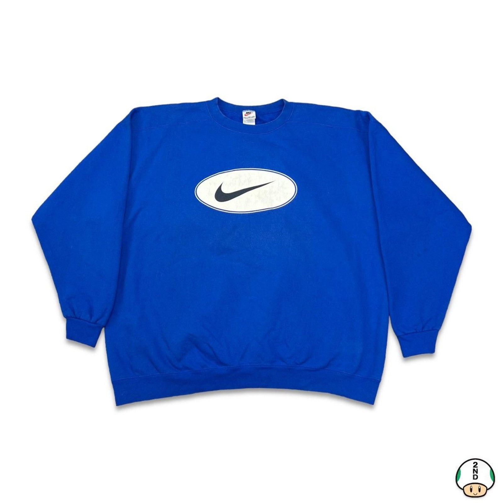 Vintage VINTAGE NIKE BIG SWOOSH HOODIE 00S BLACK CENTER CHECK 2XL