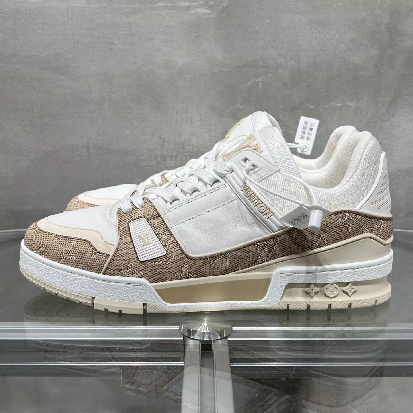 Louis Vuitton LV Trainer Cream Monogram UK8 42 New OG Box Size US 9 / EU 42 - 3 Thumbnail