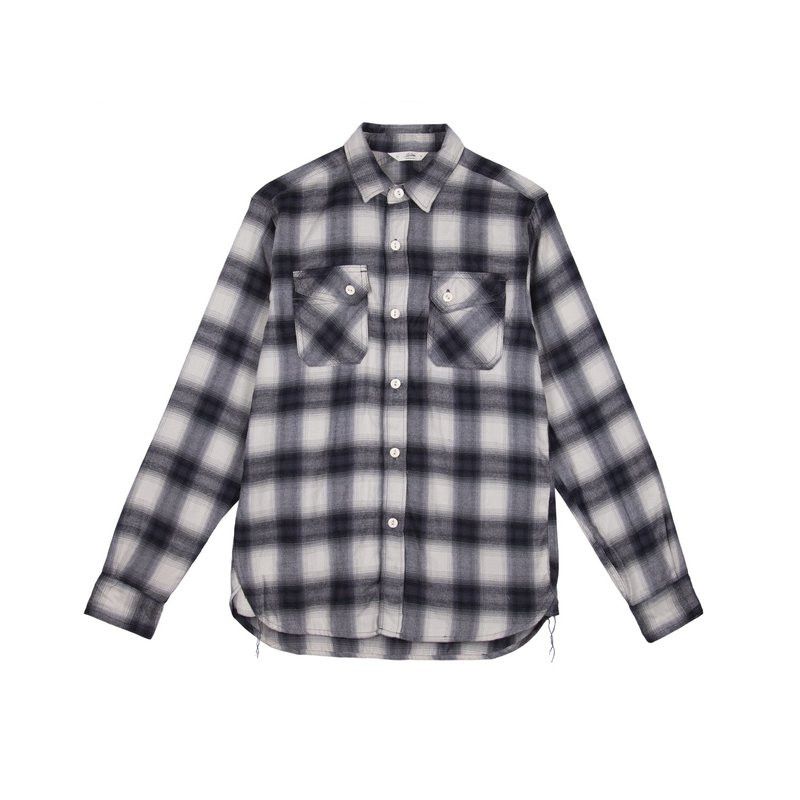 Brushed Flannel Shirt in Crosscut Western Black