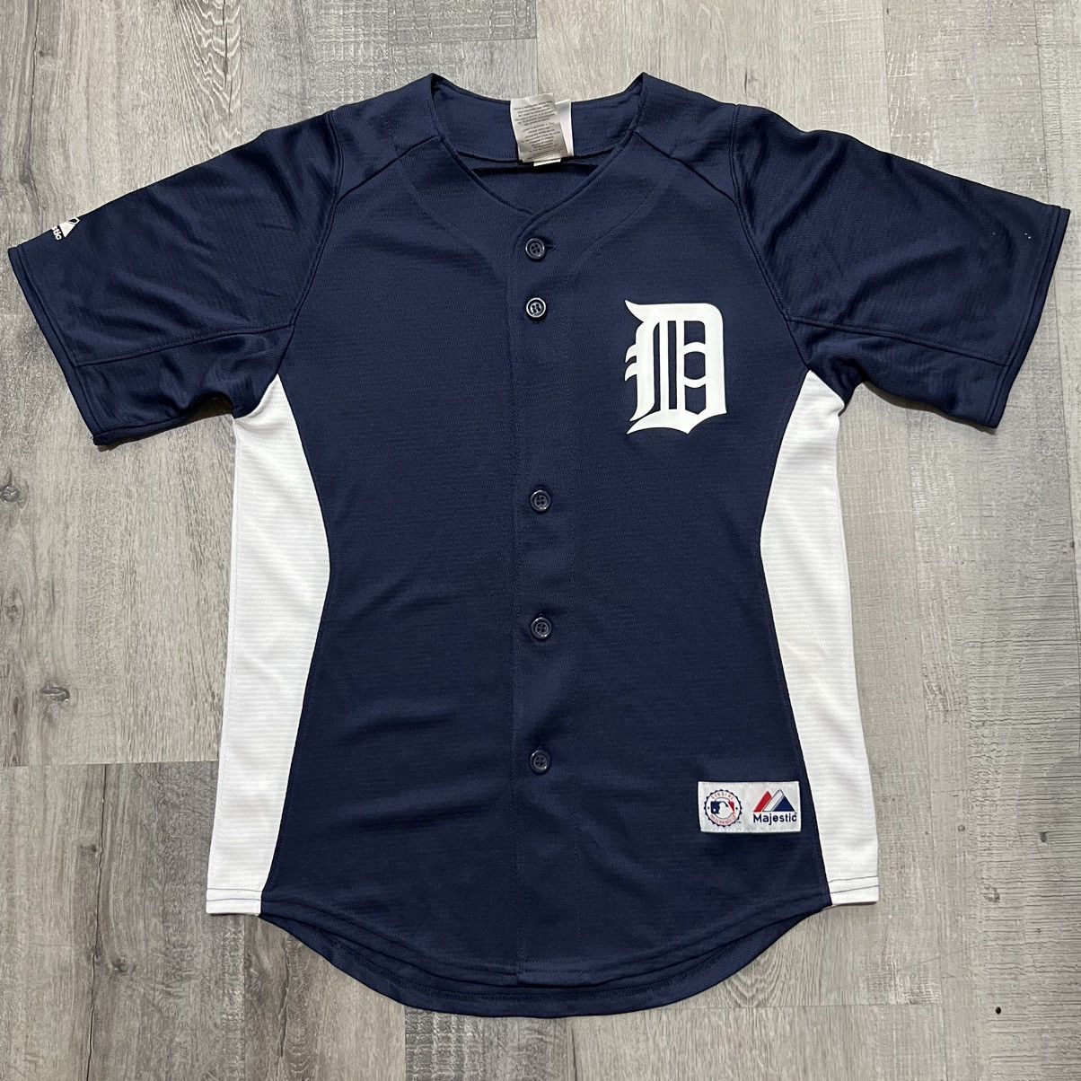 Majestic × Vintage Detroit Tigers Jersey Blue Youth M Majestic MLB Baseball Size S / US 4 / IT 40 - 1 Thumbnail