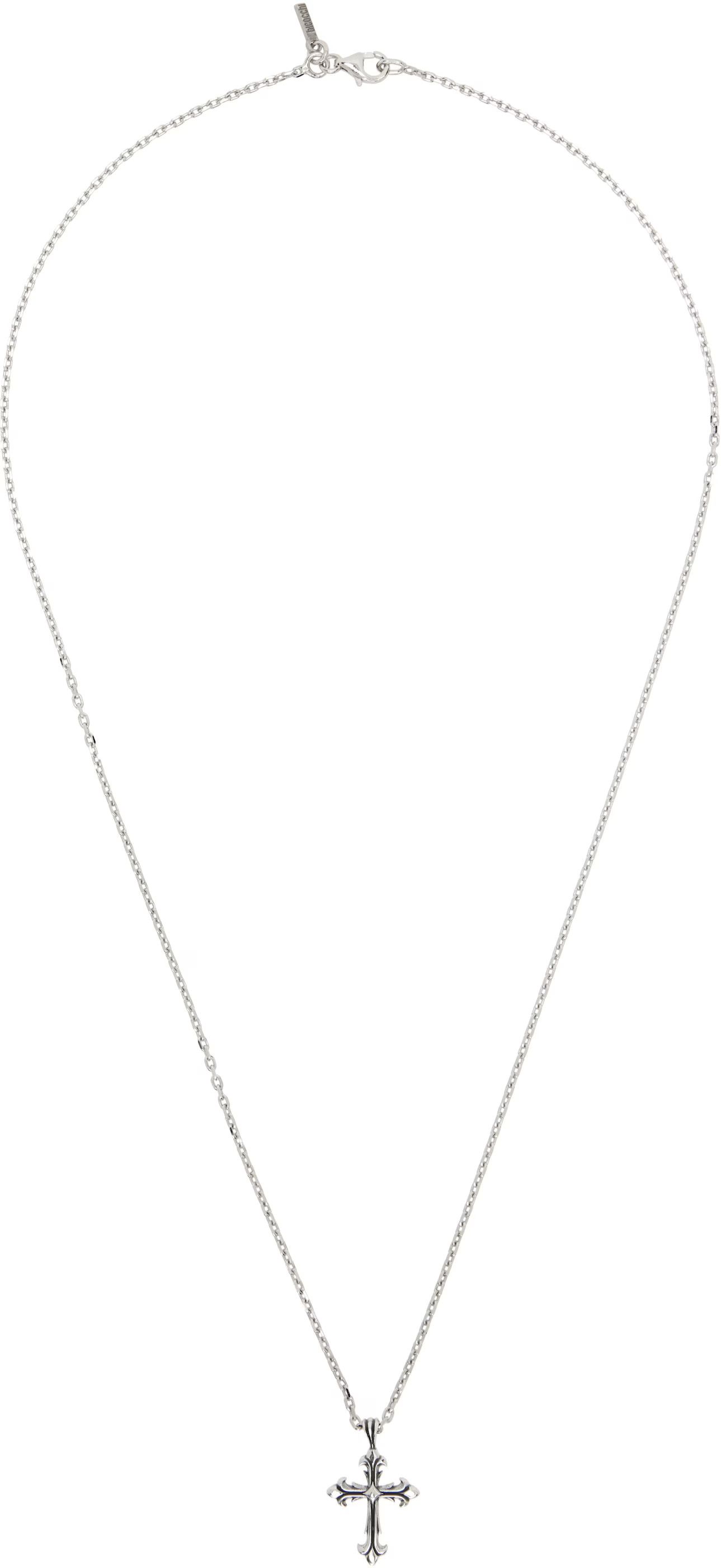 Emanuele Bicocchi Emanuele Bicocchi Silver Fleury Cross Necklace Size ONE SIZE - 1 Thumbnail