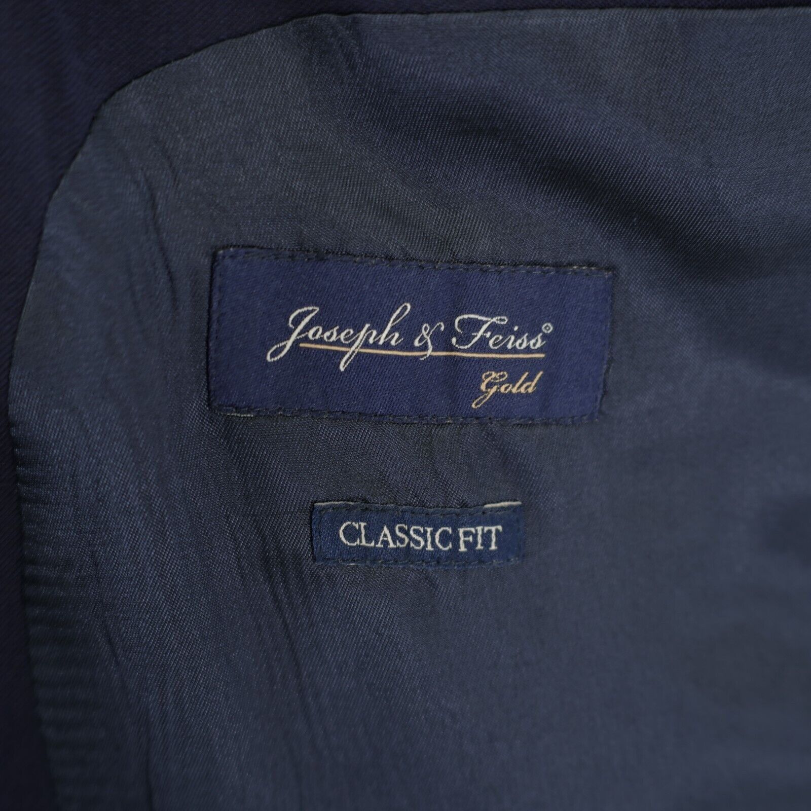 Joseph & Feiss Joseph & Feiss Gold Classic Fit Blue Wool Blazer 46R 2 Butto Size 46R - 8 Thumbnail