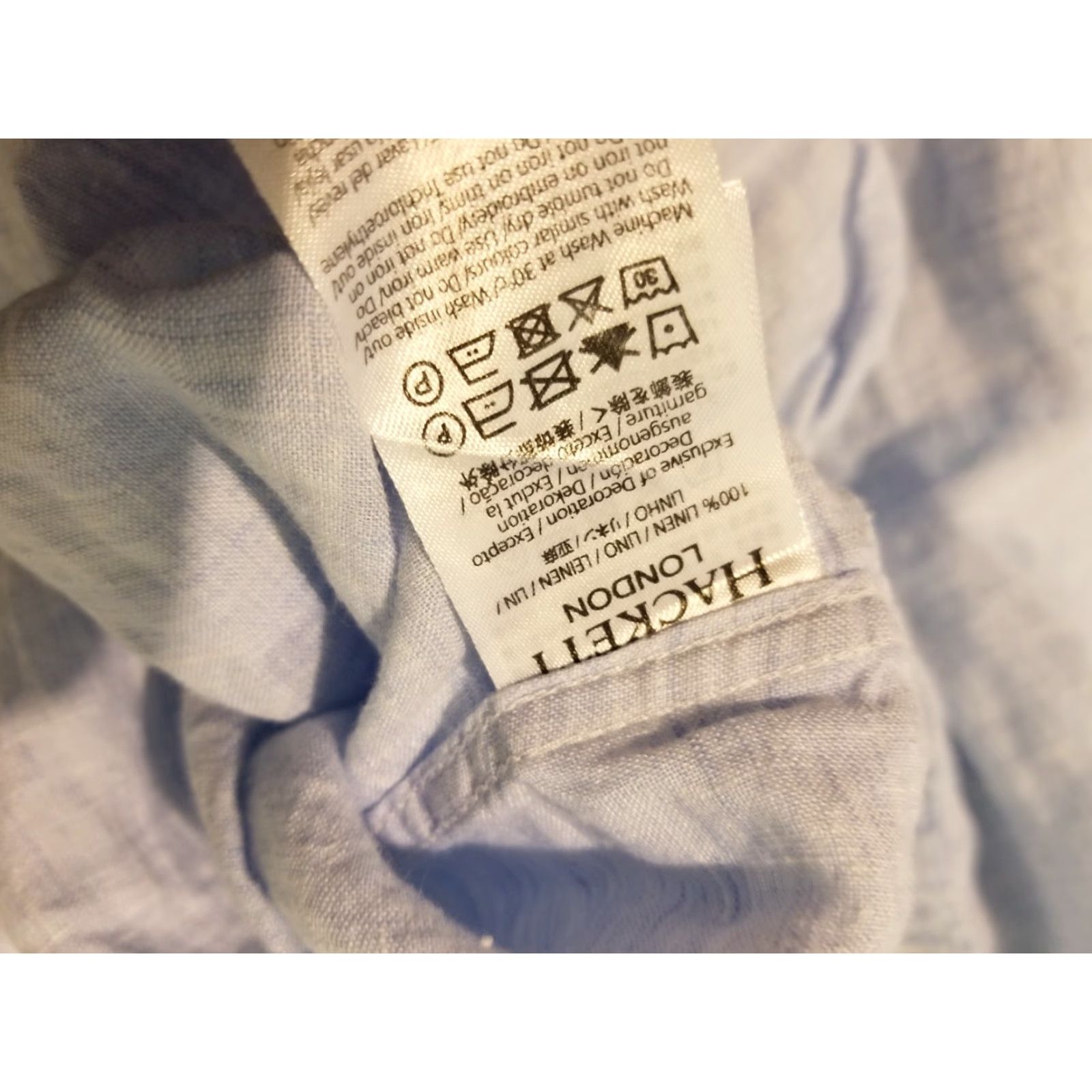 Hackett **XL Blue Hackett Linen Dress Shirt** User: **Blue XL Hackett Linen Dress Shirt** Size 46R - 4 Thumbnail