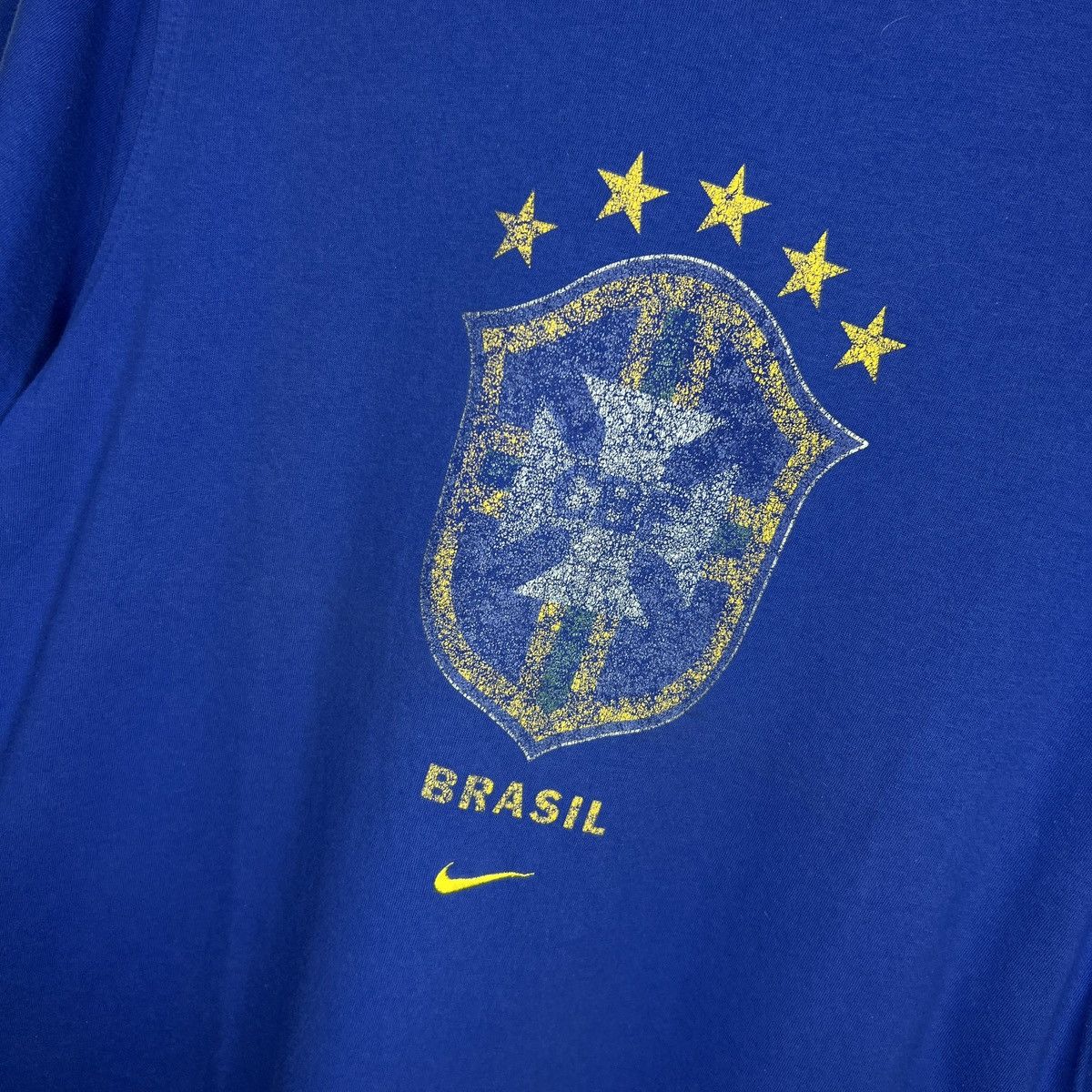 Nike × Vintage Vintage 90s Nike CBF Brazil Football Futball Blue T-shirt Size US M / EU 48-50 / 2 - 5 Thumbnail
