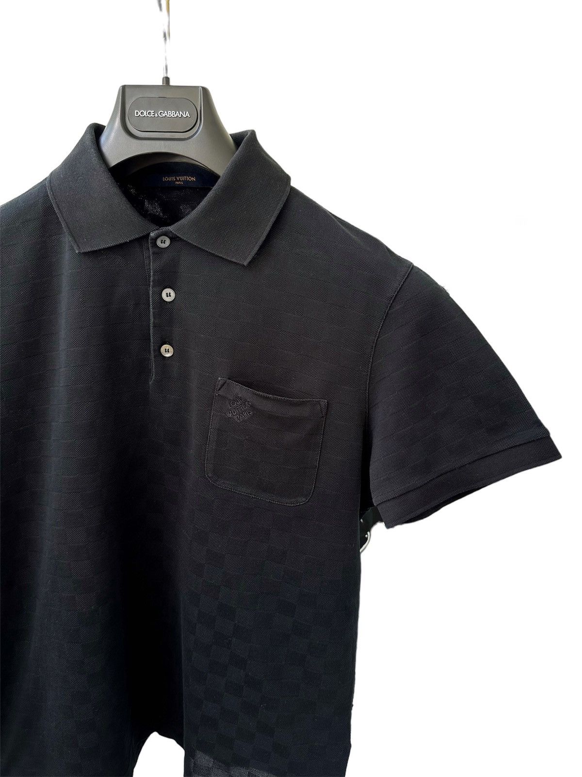Authentic Black Damier Louis Vuitton Polo with Pocket Size M New