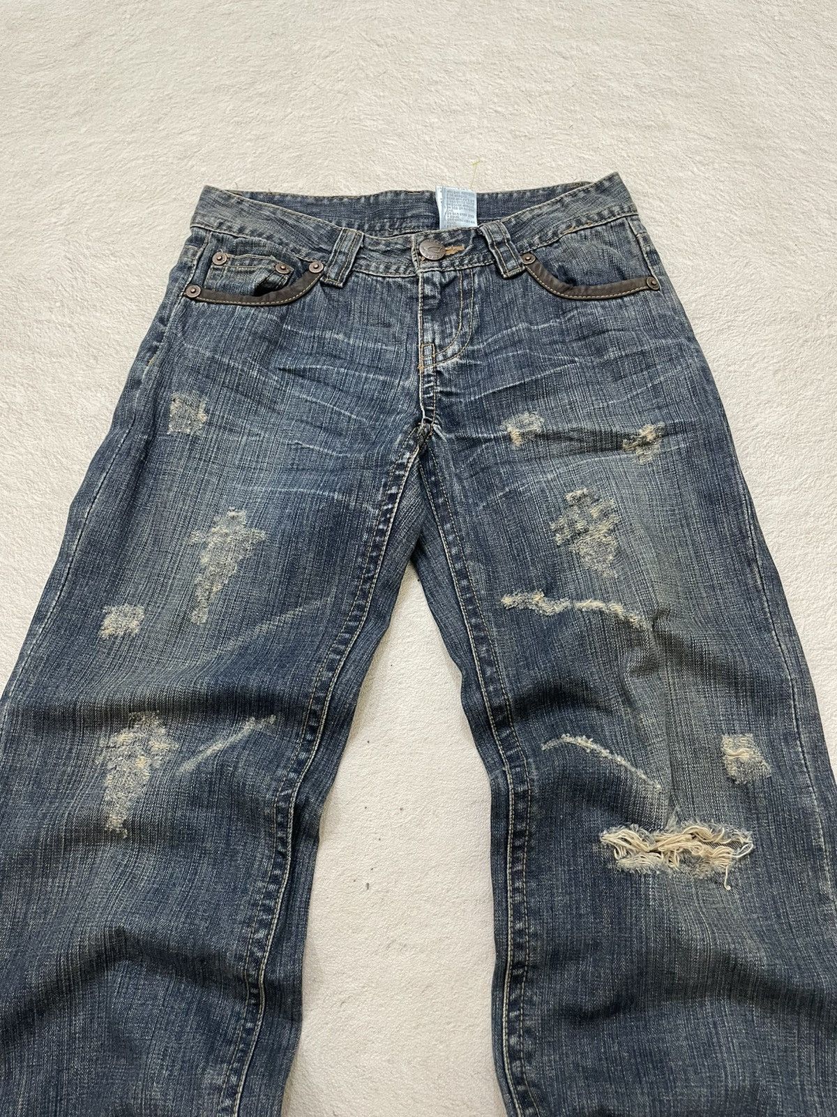 Japanese Brand 2000s DOHC Distressed Denim Mudwash Jeans Y2K Hysteric LGB Size US 29 - 2 Thumbnail