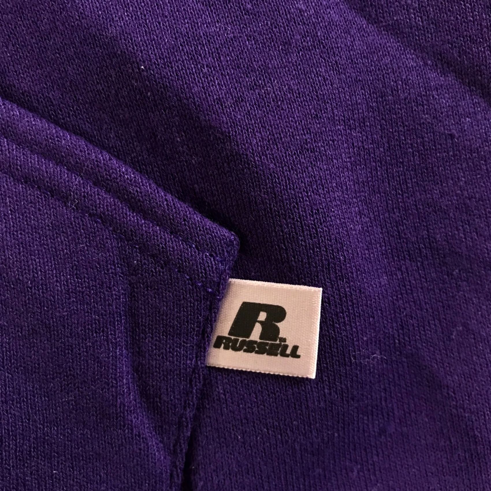 Vintage Russell Athletic Hoodie Sweatshirt Mens Large Purple Cotton Blend Blank, Men's — image 6 of 6
