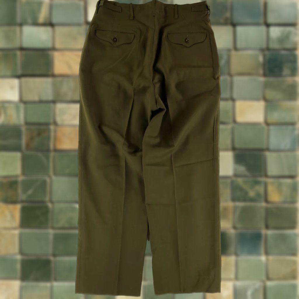 Olive M51 M-1951 100% Wool Pants Olive Green Mens M 34x30 US Army Military Regular Pants Mens Size US 34 / EU 50 - 1 Thumbnail