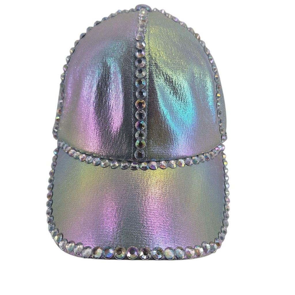 The Unbranded Brand Hand Embellished Multi-Coloured Rhinestone Ball Cap Size ONE SIZE - 1 Thumbnail