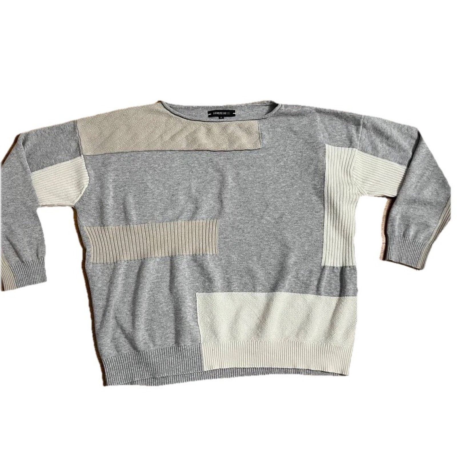 Lafayette 148 Lafayette 148 Mixed Media Gray Merino Sweater XL A001705 Size XL / US 12-14 / IT 48-50 - 1 Thumbnail