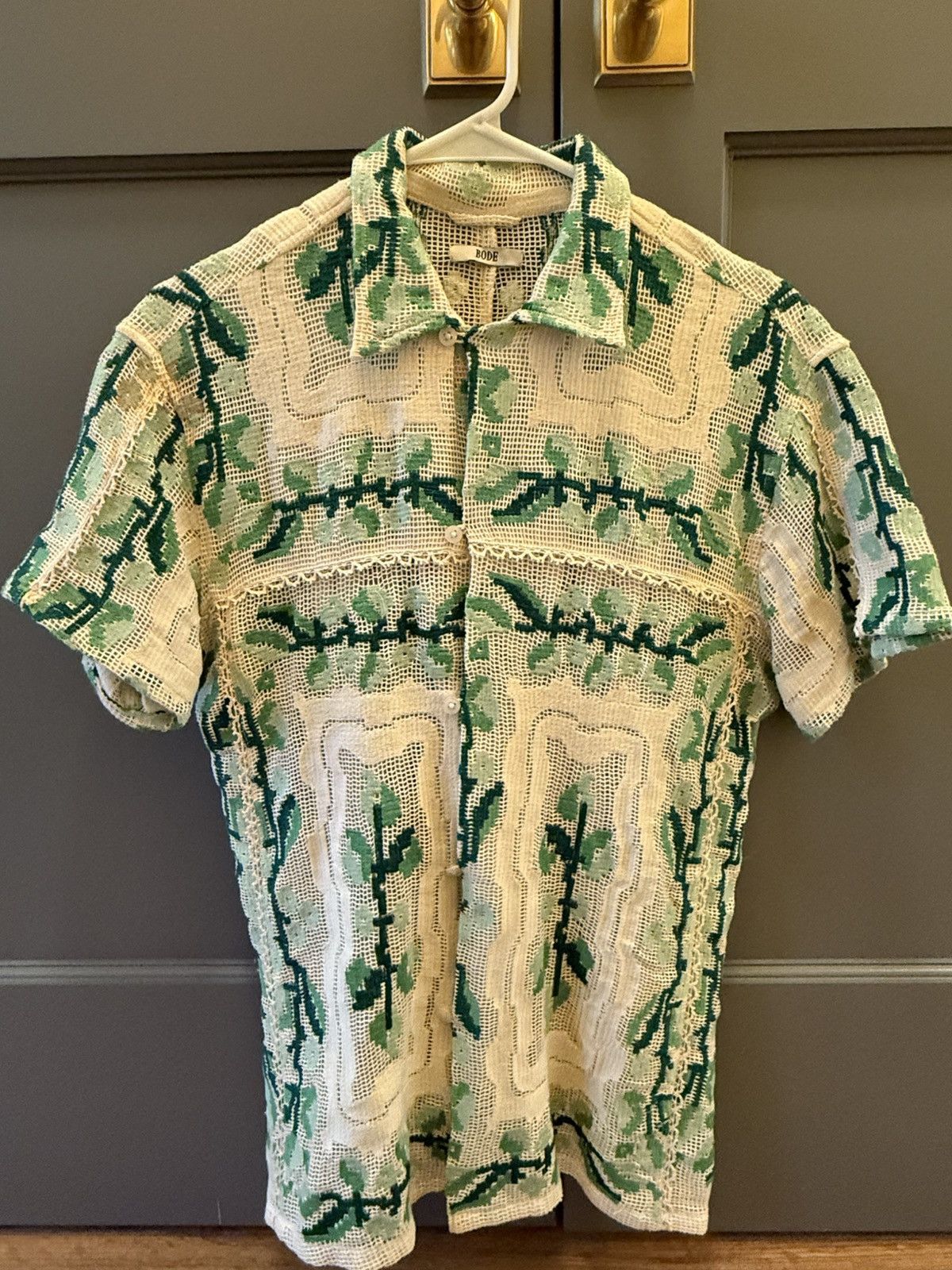 Bode Bode Lace Patterned S/S Shirt XS/S Size US S / EU 44-46 / 1 - 1 Thumbnail