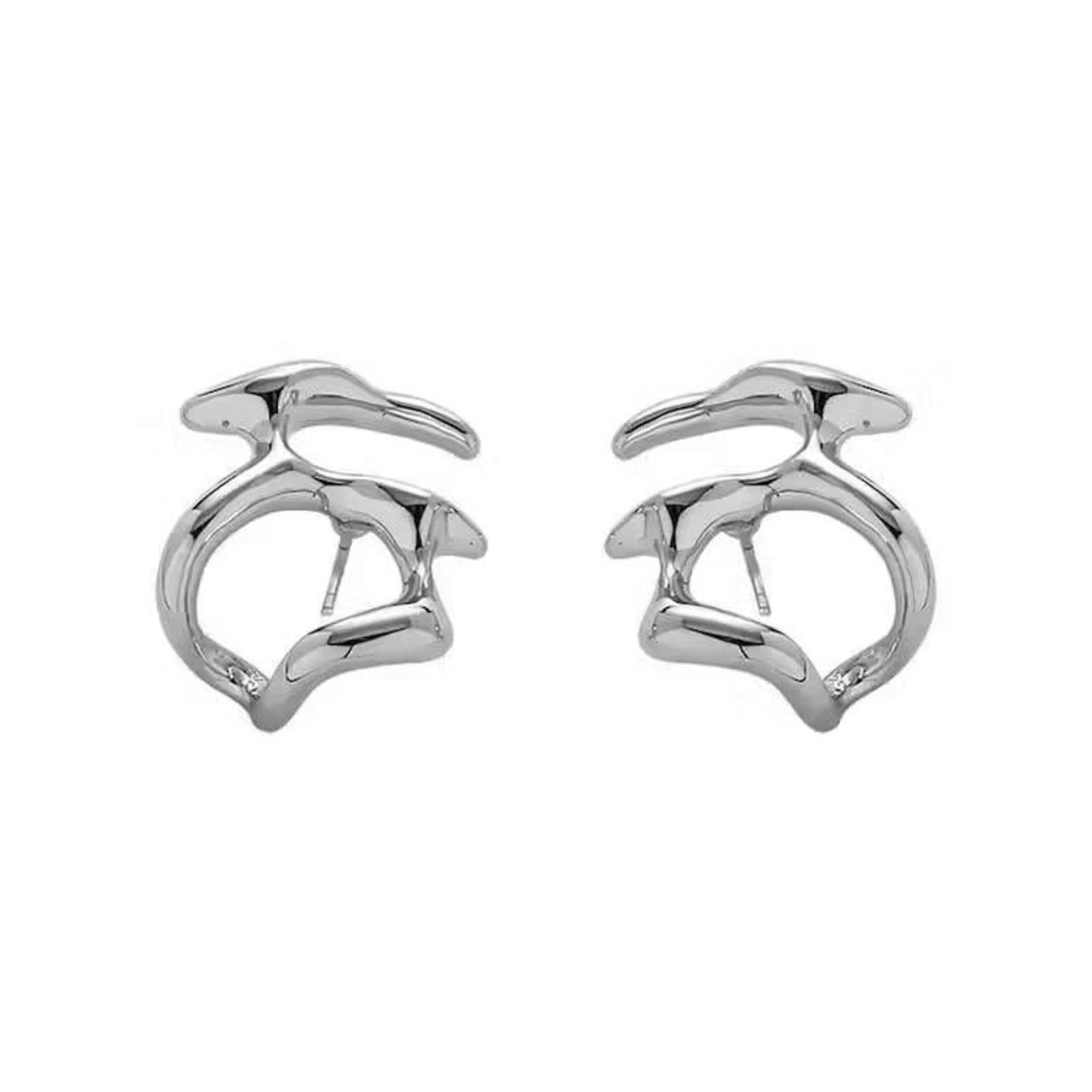 Jewelry Mutant Vein Earrings Gothic Punk Chrome Jewelry Spike Size ONE SIZE - 2 Thumbnail