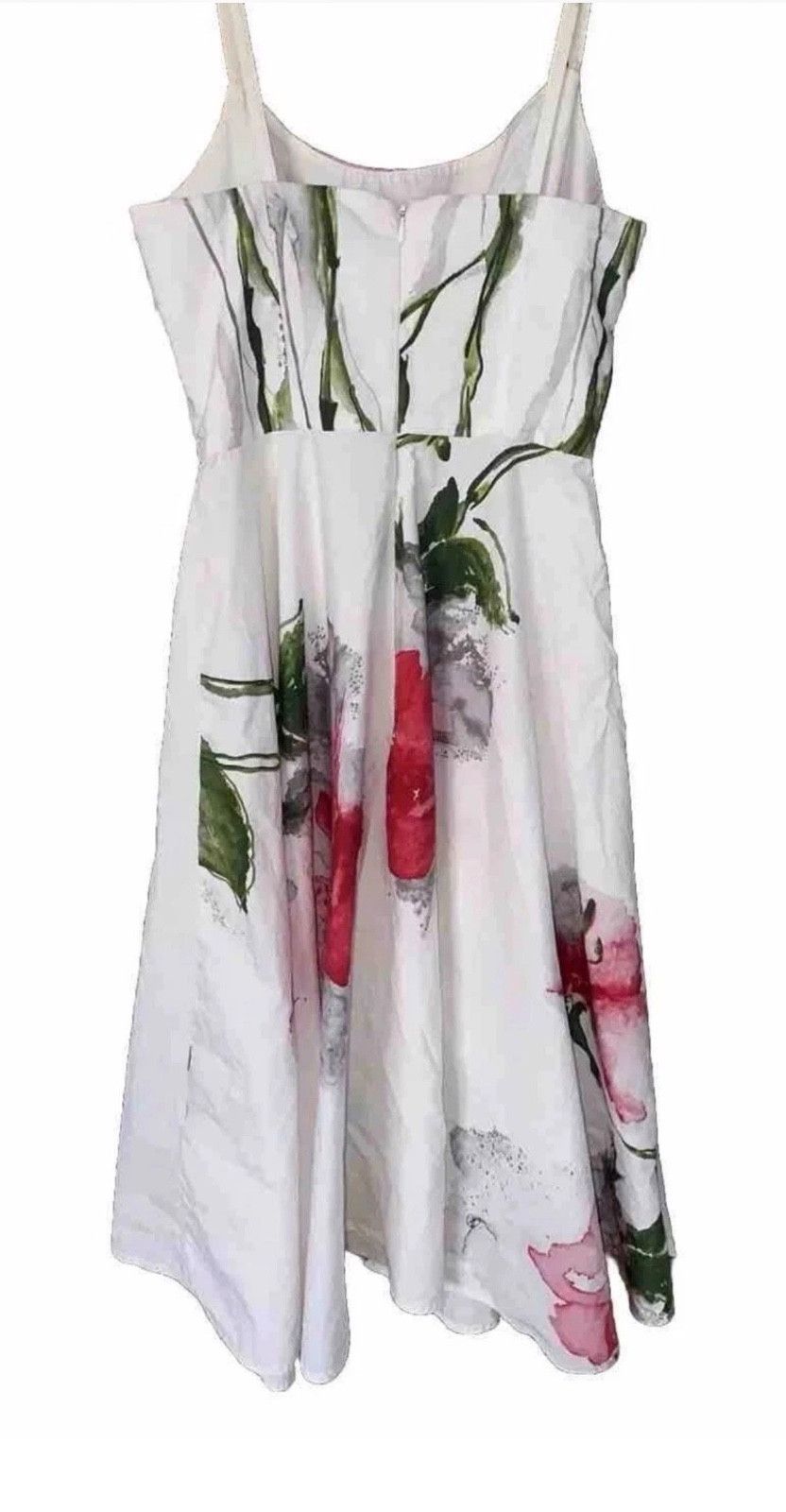 Other Designer MARIO BALTHAZAR Sz. 12 White Floral Midi Dress Size M / US 6-8 / IT 42-44 - 7 Thumbnail