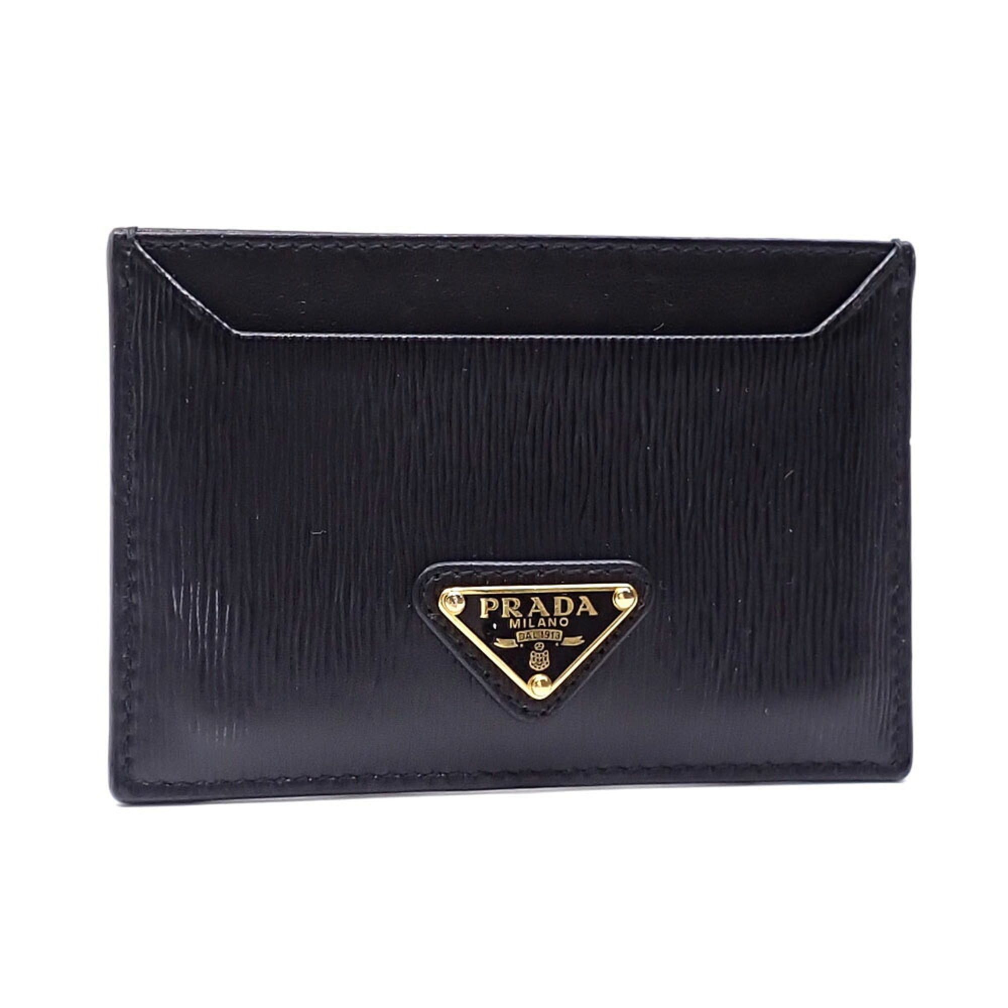 Prada Women's Card Case Nero Leather 1MC208