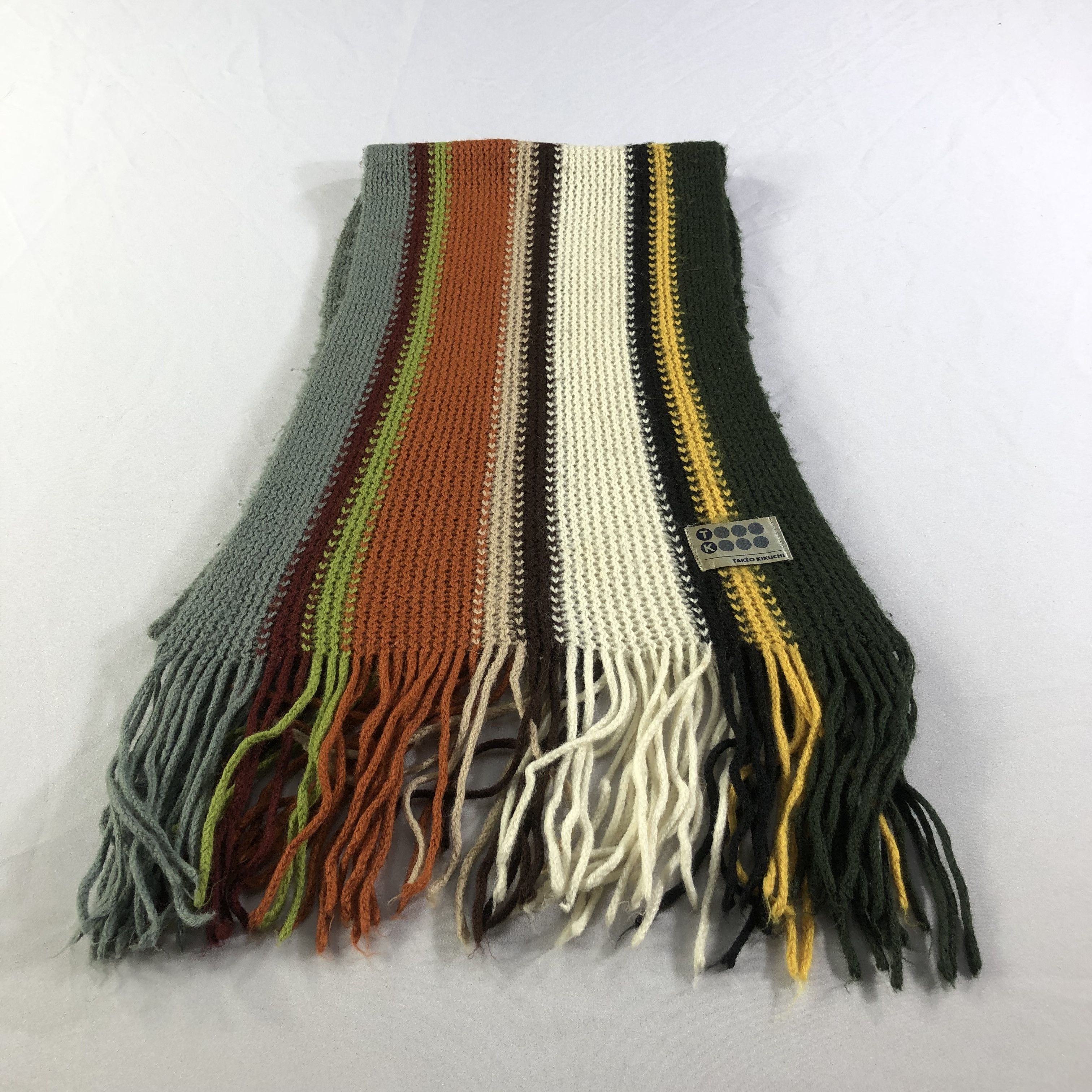 Takeo Kikuchi Takeo Kikuchi Striped Knit Scarf Muffler V1688 Size ONE SIZE - 2 Thumbnail