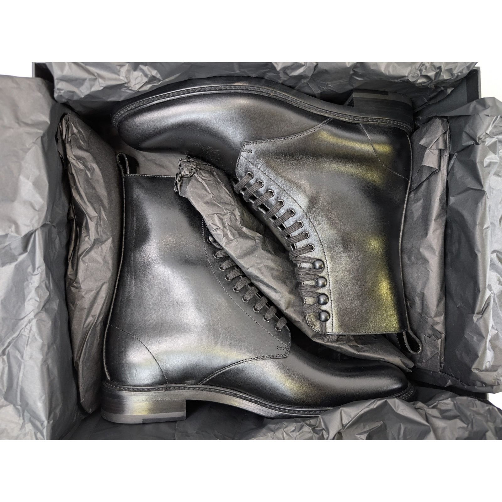 Saint Laurent Paris o1rshd1 Stalker Army 20 Lace up Boots in Nero Size US 10 / EU 43 - 18 Thumbnail