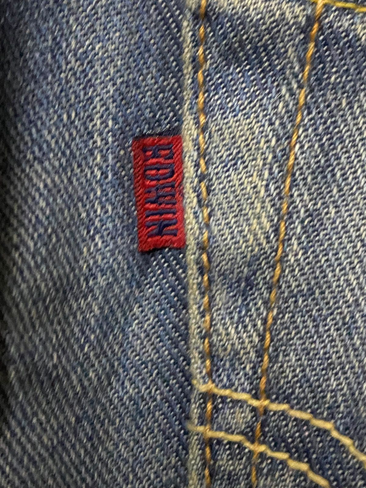 Edwin Vintage Edwin 503R Blue Trip Grunge Distressed Loose Jeans Size US 33 - 14 Thumbnail