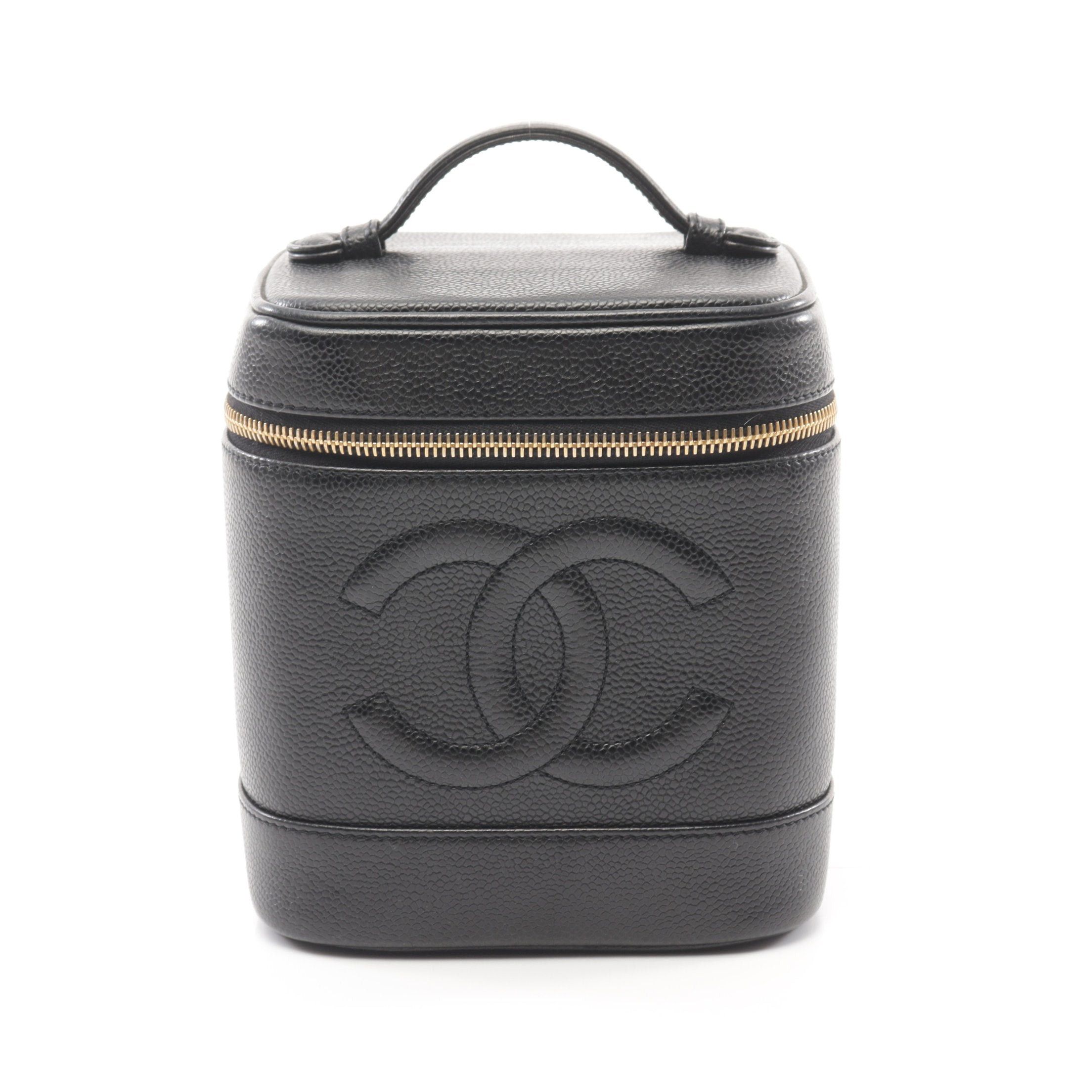 Chanel Chanel Coco Mark Handbag Vanity Bag Caviar Skin Black Gold Hardware Size ONE SIZE - 1 Thumbnail