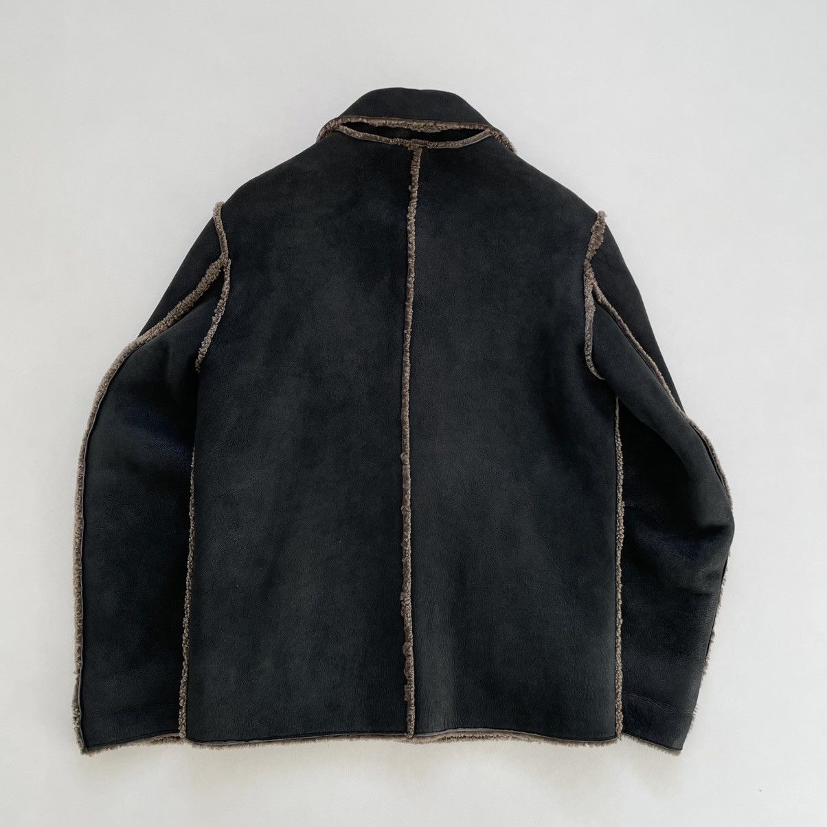 Ann Demeulemeester Early 2000s Black/Brown Shearling Jacket Size US M / EU 48-50 / 2 - 16 Thumbnail