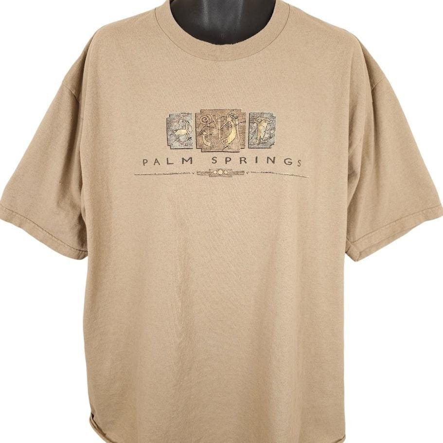 Vintage Vintage Palm Springs T Shirt Mens Size 2XL Beige 90s Travel Size US XXL / EU 58 / 5 - 1 Thumbnail