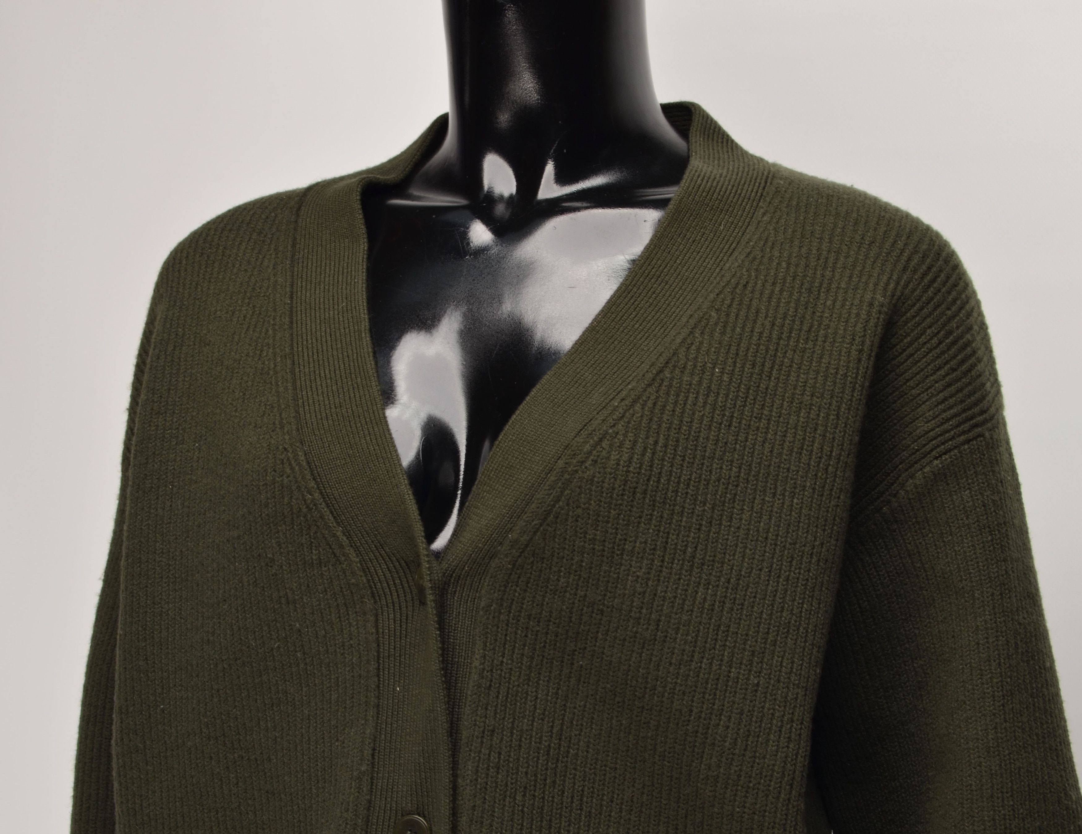 Designer × Max Mara Max Mara Leisure Wool Green Knitted Oversized Cardigan Size M / US 6-8 / IT 42-44 - 2 Thumbnail