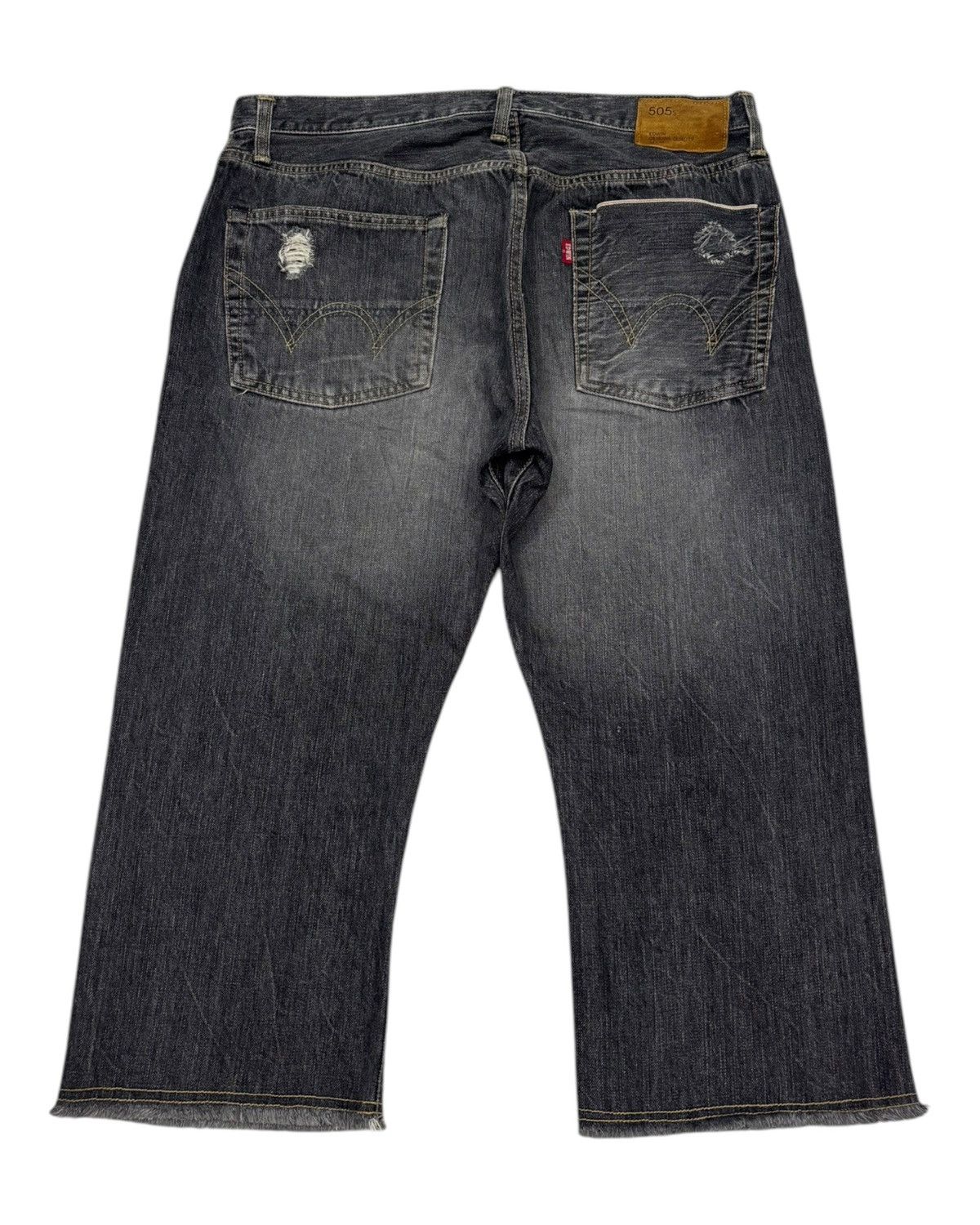 Edwin 🔥Rare🔥Edwin 505 Rips Distress Selvedge Denim Shorts Pants Size US 34 / EU 50 - 7 Thumbnail