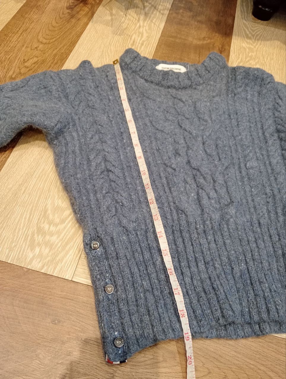 Thom Browne THOM BROWNE CABLE-KNIT BLEND WOOL MOHAIR SWEATER Size S / US 4 / IT 40 - 14 Thumbnail