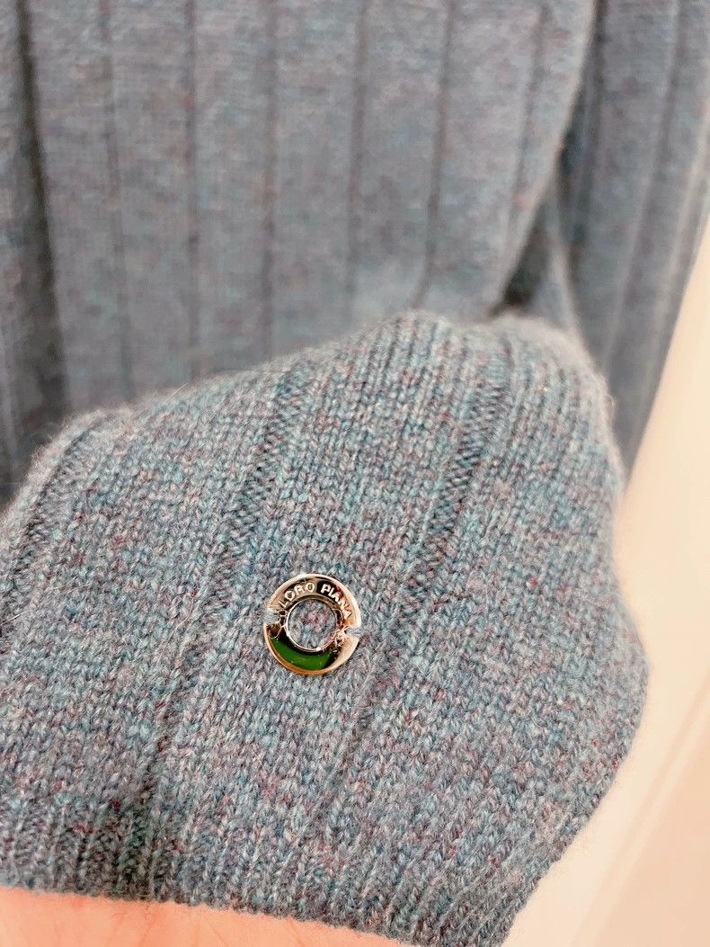 Loro Piana LORO PIANA Peacock blue cashmere knit sweater top Size M / US 6-8 / IT 42-44 - 4 Thumbnail