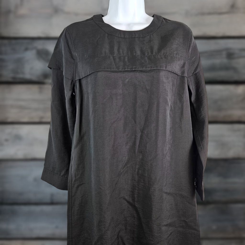 Vintage BLDWN Womens Annika Dress Solid Black Long Sleeve Lyocell Sz S Mini Short Length Mens Size S / US 4 / IT 40 - 1 Thumbnail