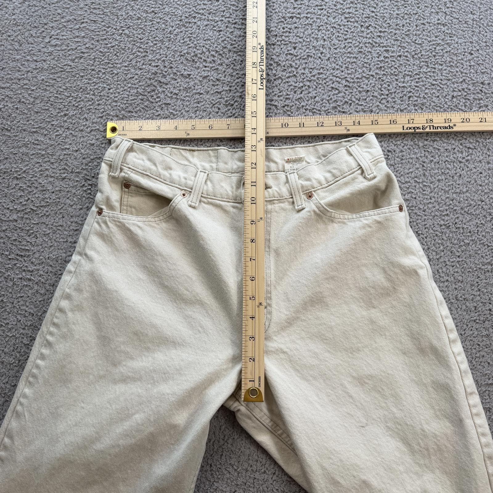 Levi's Vintage Levis 550 Relaxed Fit Jeans Made In USA Cream 33x32 Size US 33 - 3 Thumbnail