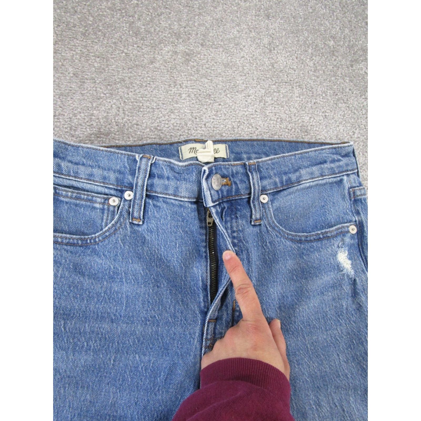 Madewell Madewell Jeans Womens 25 Mid Rise Perfect Vintage Light Wash Denim Ripped blue Size 42" / US 20 - 3 Thumbnail