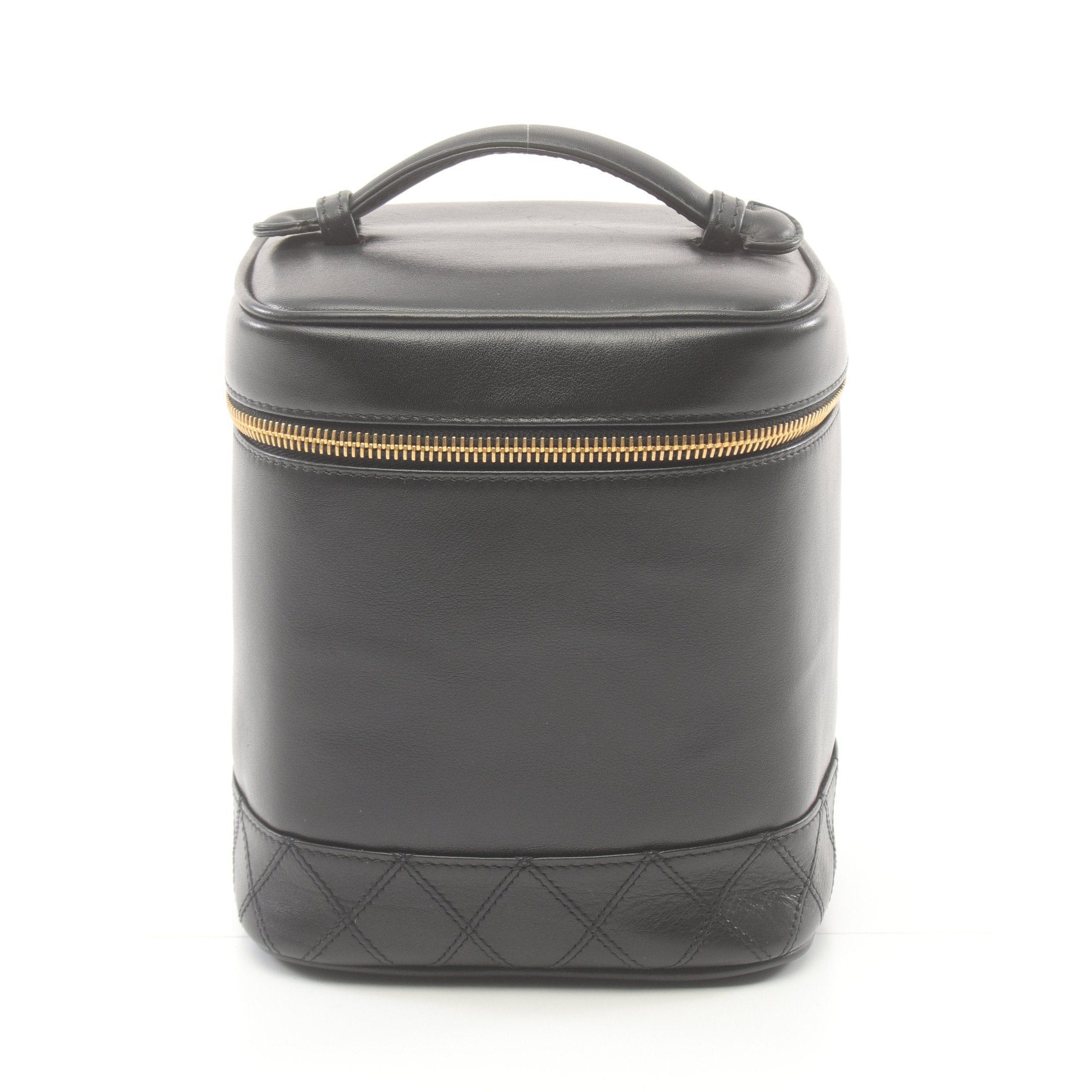 Chanel Chanel Bicolore Vanity Bag Handbag Leather Black Gold Hardware Size ONE SIZE - 1 Thumbnail