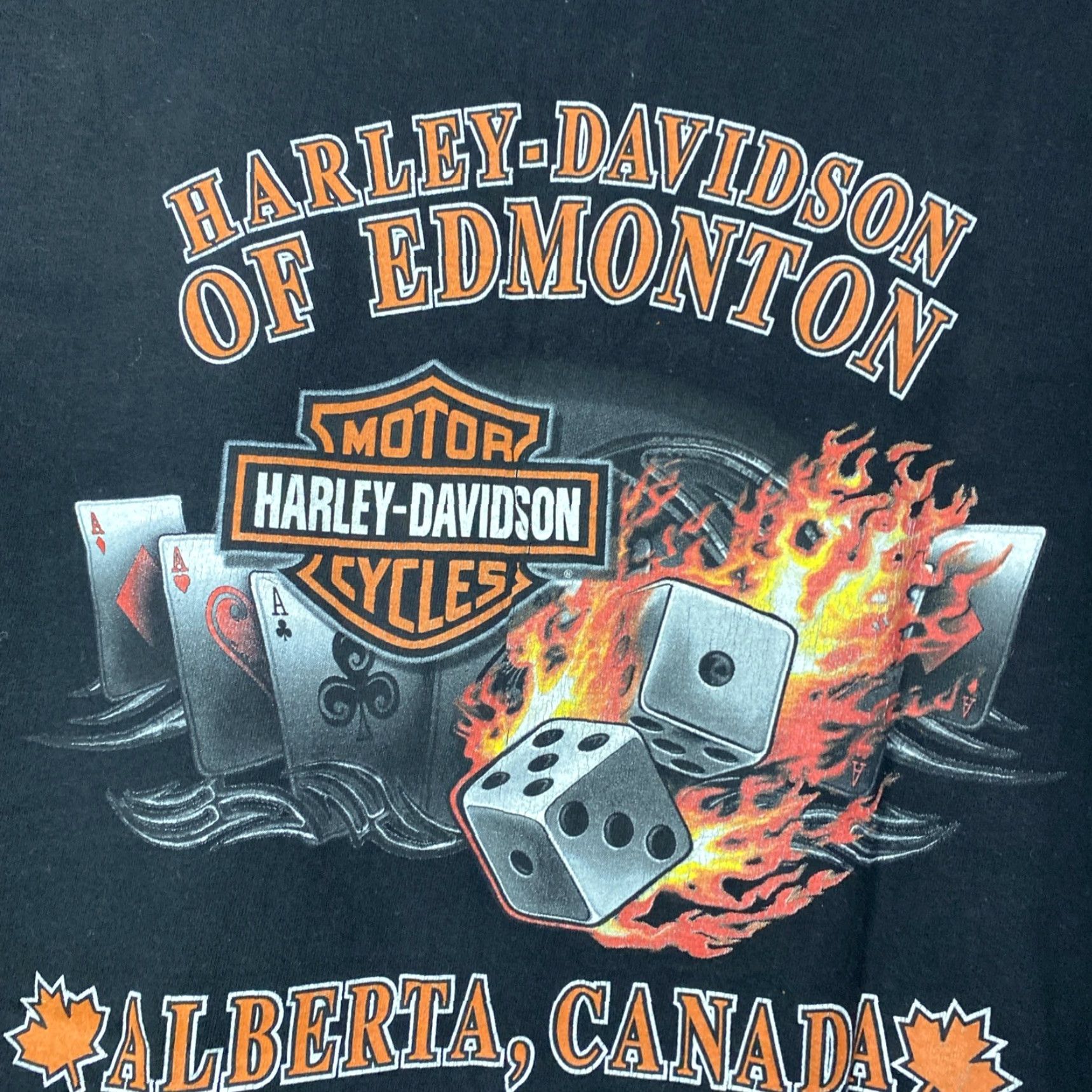 Harley Davidson Harley-Davidson T-Shirt Black Large L USA Motorcycle Biker Alberta Edmonton 2007 22x30 Men Shirt Size US L / EU 52-54 / 3 - 2 Thumbnail