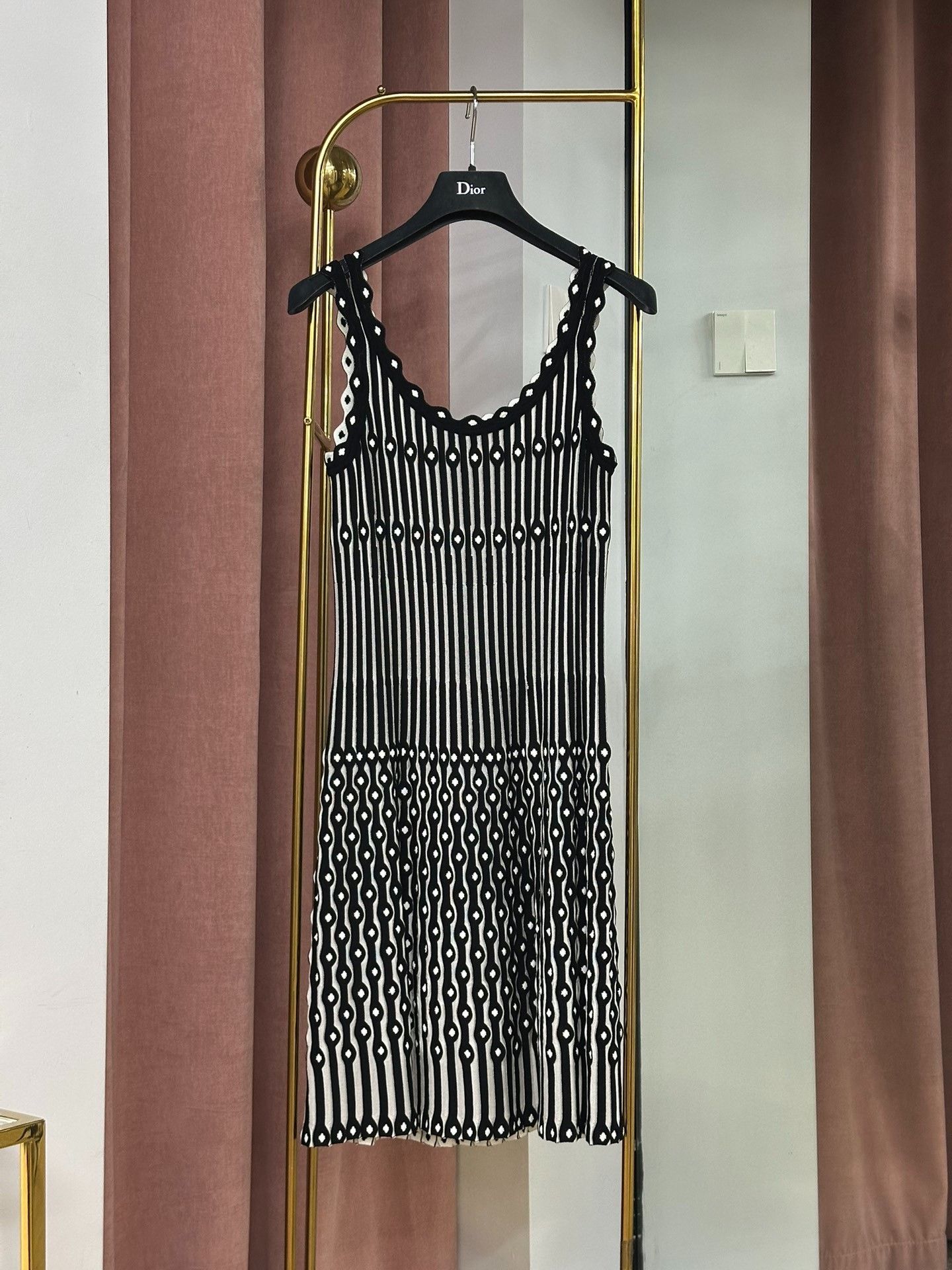 Alaia Alaia Black and White Striped Dress Size S / US 4 / IT 40 - 1 Thumbnail
